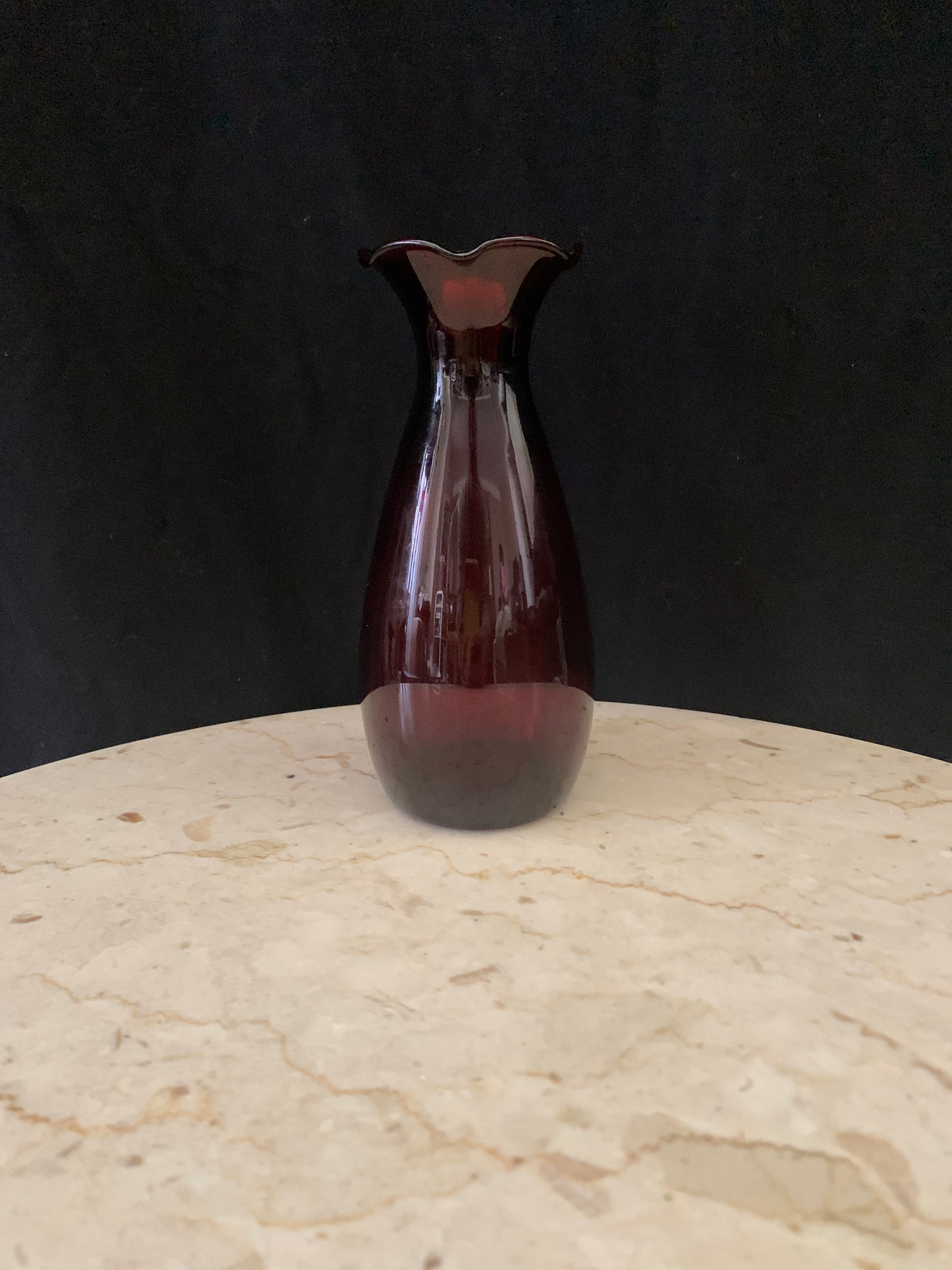 Ruby Glass Red Blown Glass Vase Small Red Bud Vase Vintage Home Decor