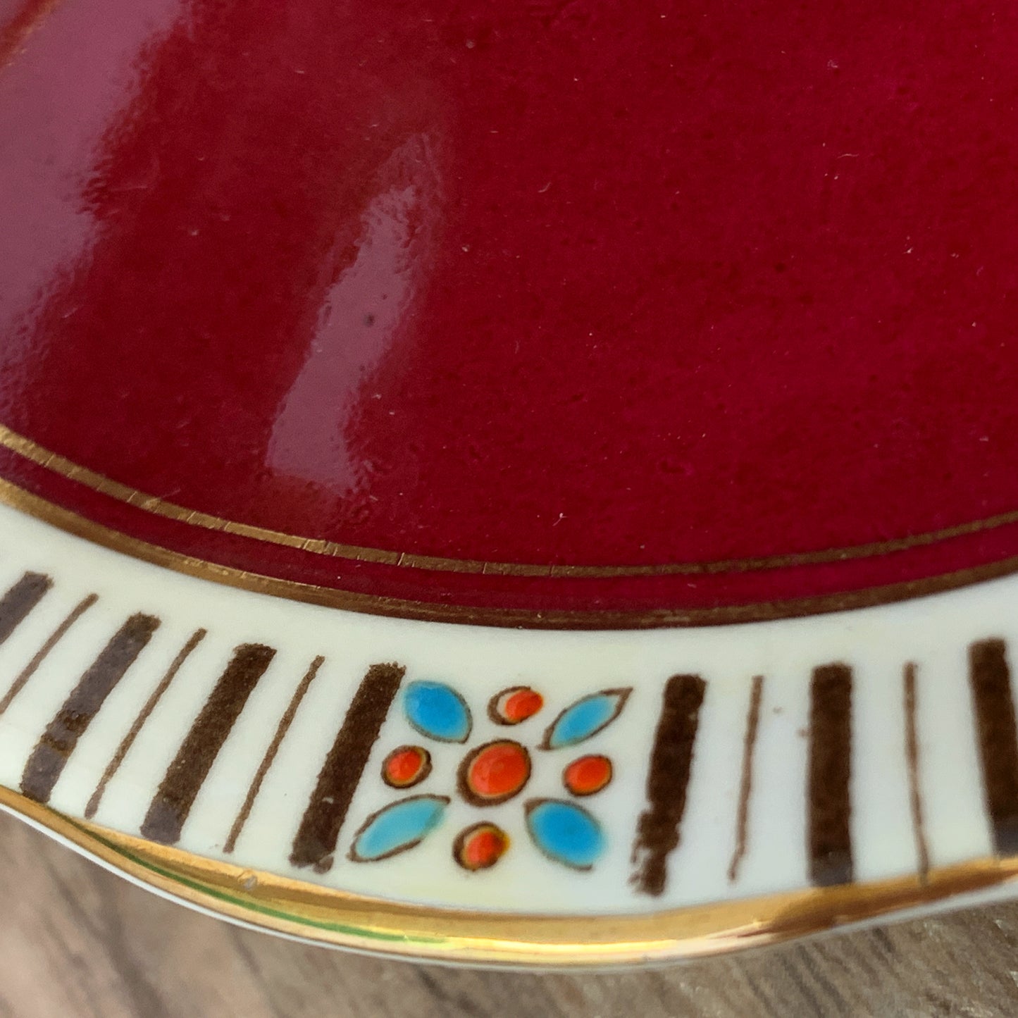 Burgundy Hand Painted Royal Albert Tea Cup, Gifts for Mom, Hand Painted Vintage Teacup