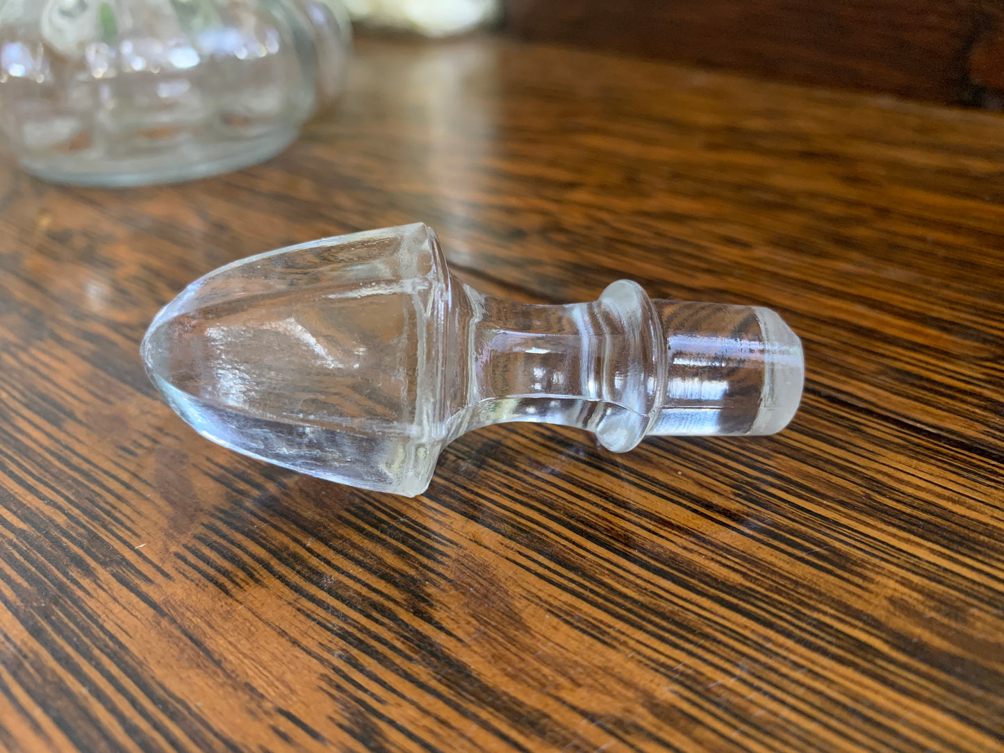 Vintage Clear Glass Cruet with Glass Stopper