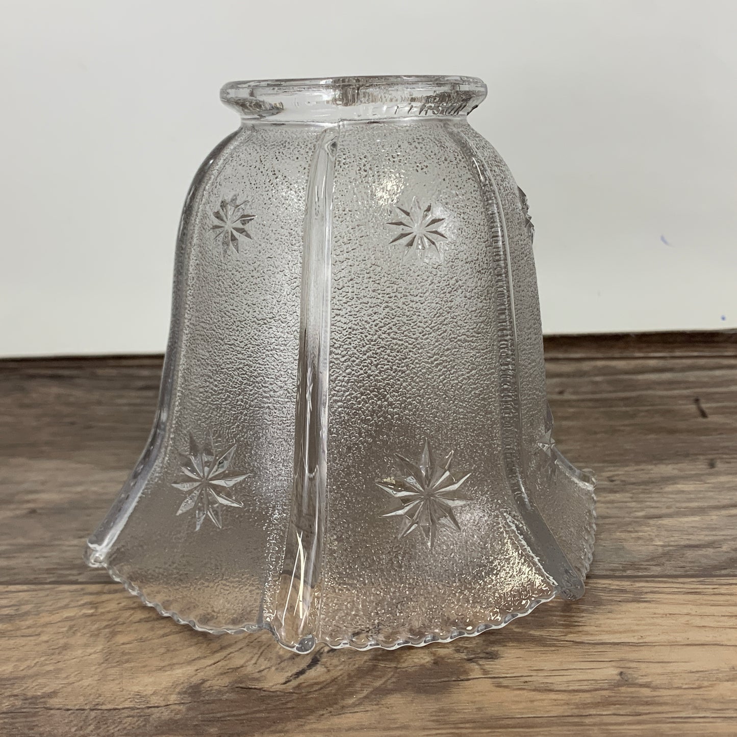 Small Glass Lampshade with Raised Star Pattern, Bell Shaped Lamp Shade