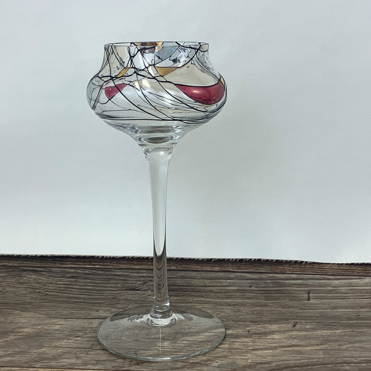 Stained Glass Tealight Holder Partylite Calypso Mosaic Tea Light Holder Vintage 90s Art Glass Candleholder