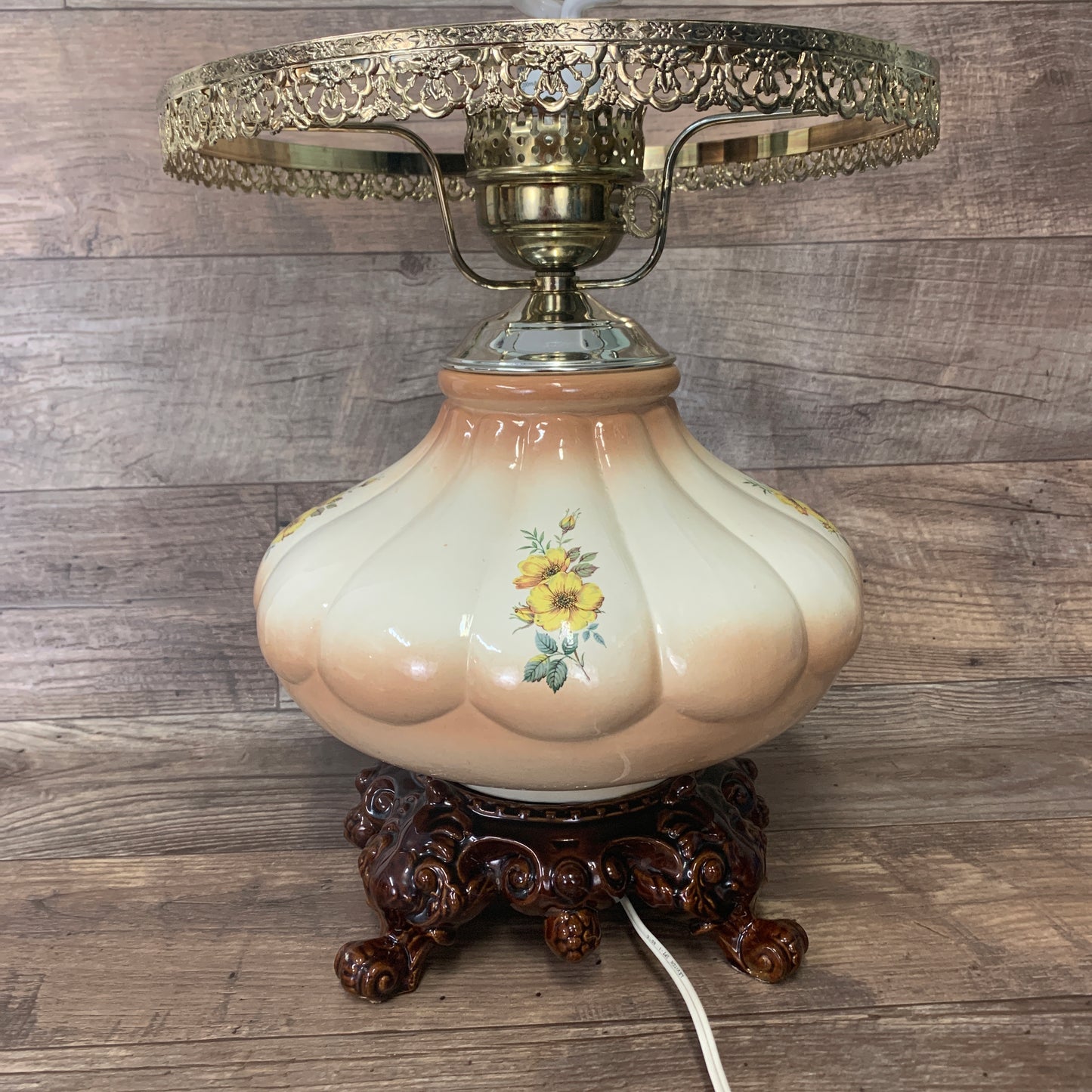 Large Ceramic Gone With the Wind Lamp, Neutral Tones
