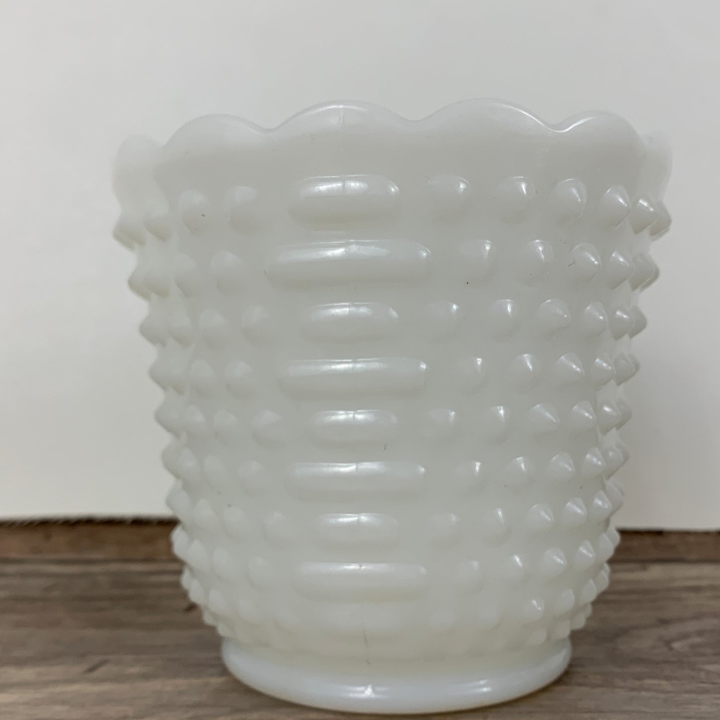 FireKing Milk Glass Hobnail Planter, Vintage Farmhouse Decor.
