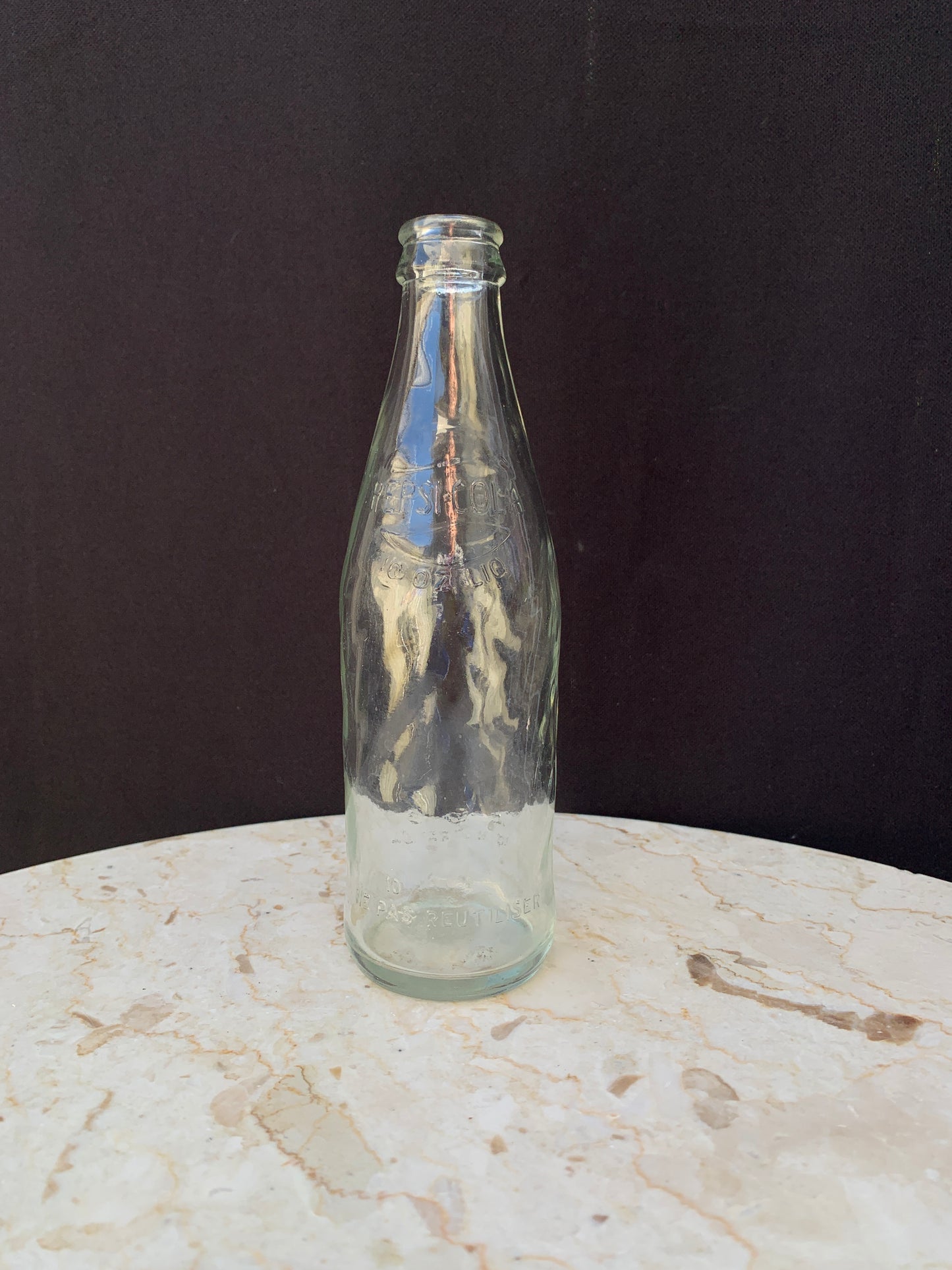 Vintage Glass Pepsi Bottle Clear No Colour