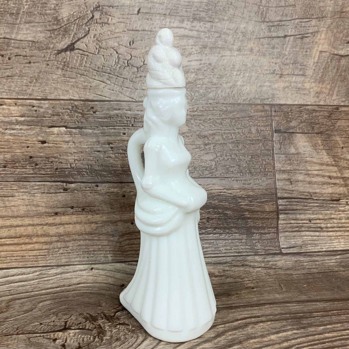 Vintage Avon Milk Glass Cologne Bottle Victorian Lady
