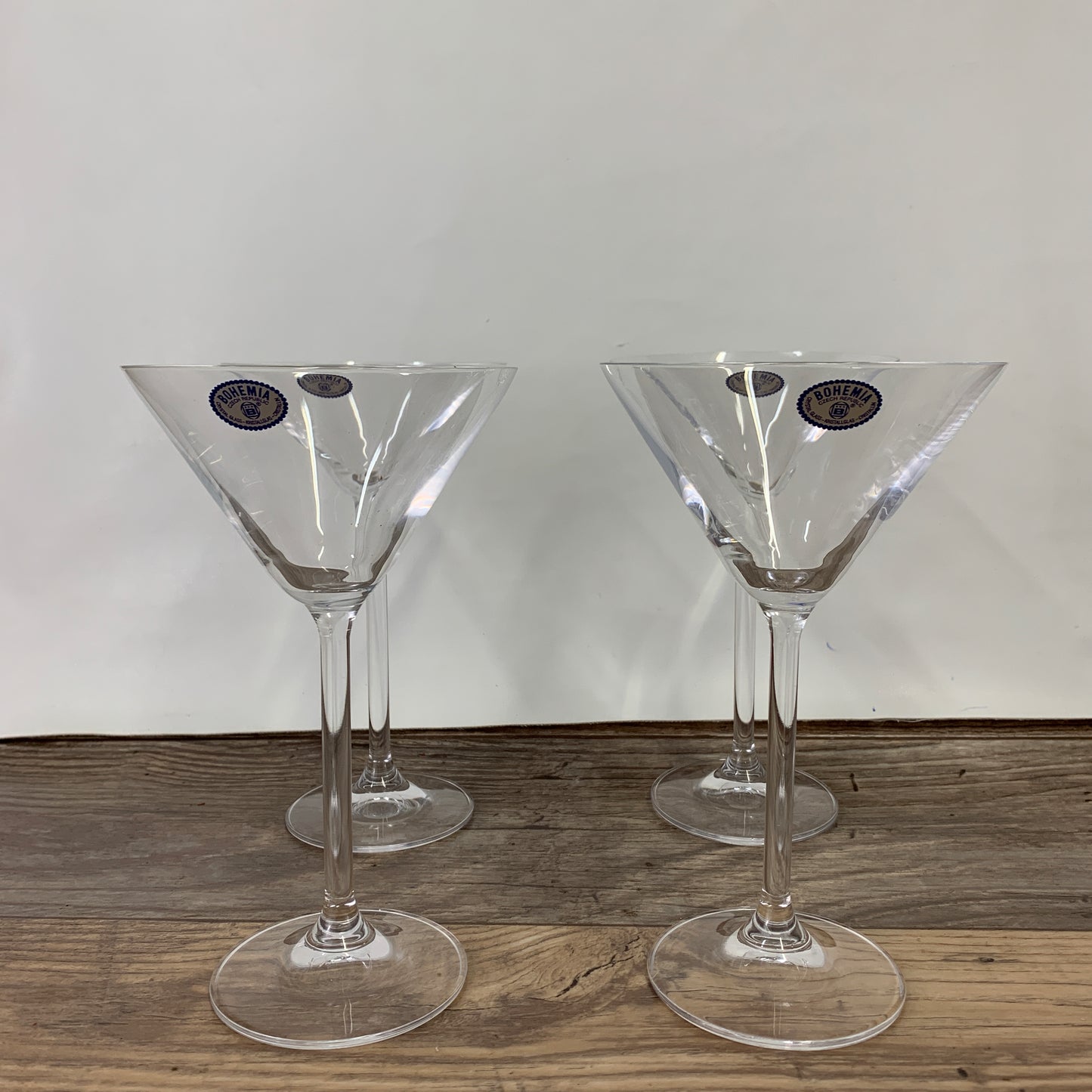Clear Bohemian Crystal Martini Glasses made in the Czech Republic