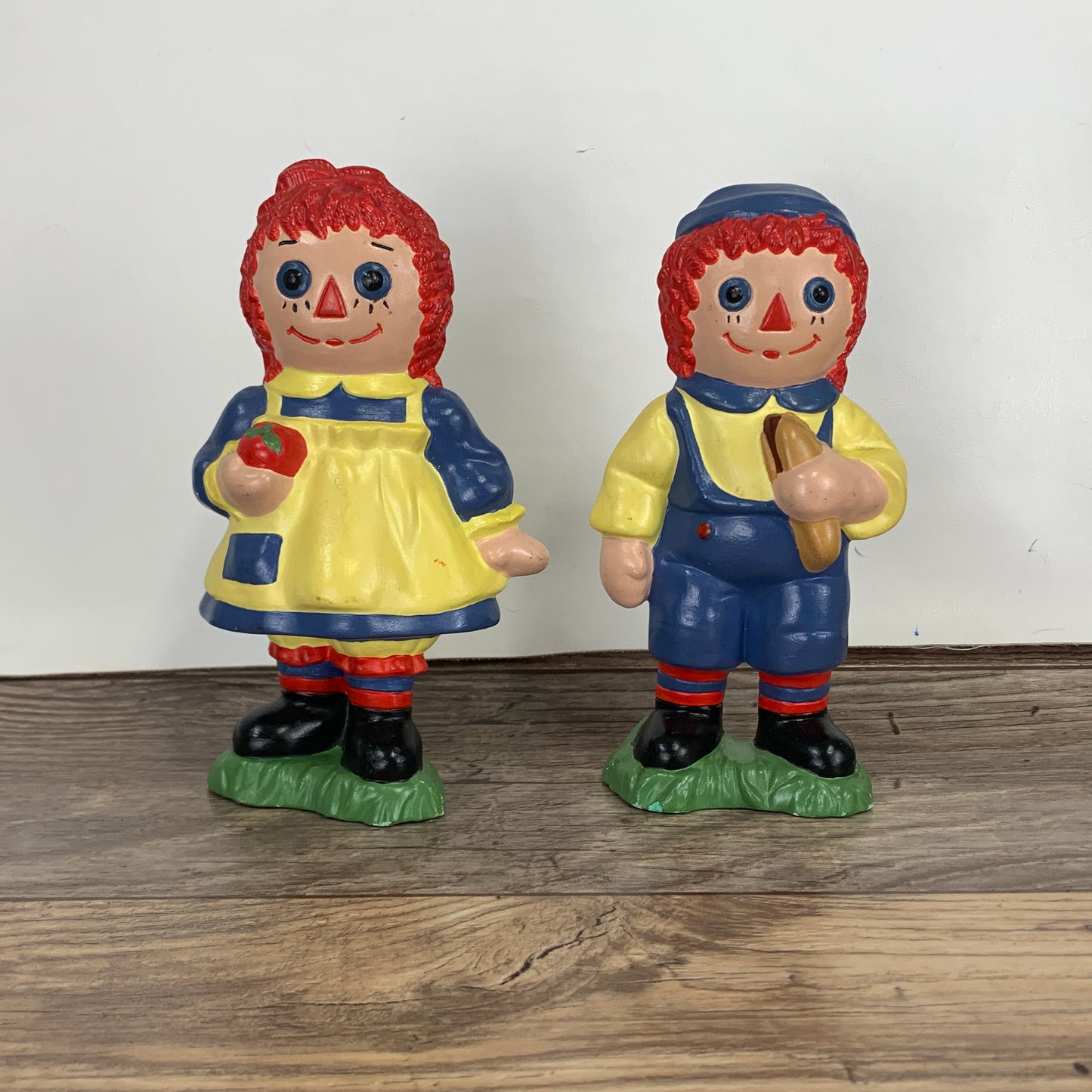 Raggedy Ann & Andy Vintage Ceramic Figures Nursery Decor Shelf Decor
