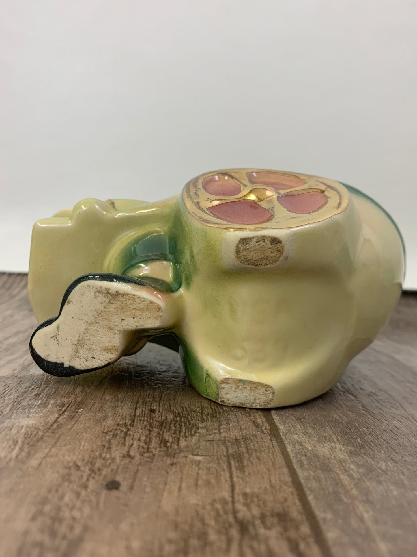 Mini Vintage Ceramic Planter USA #539 Rickshaw Cart