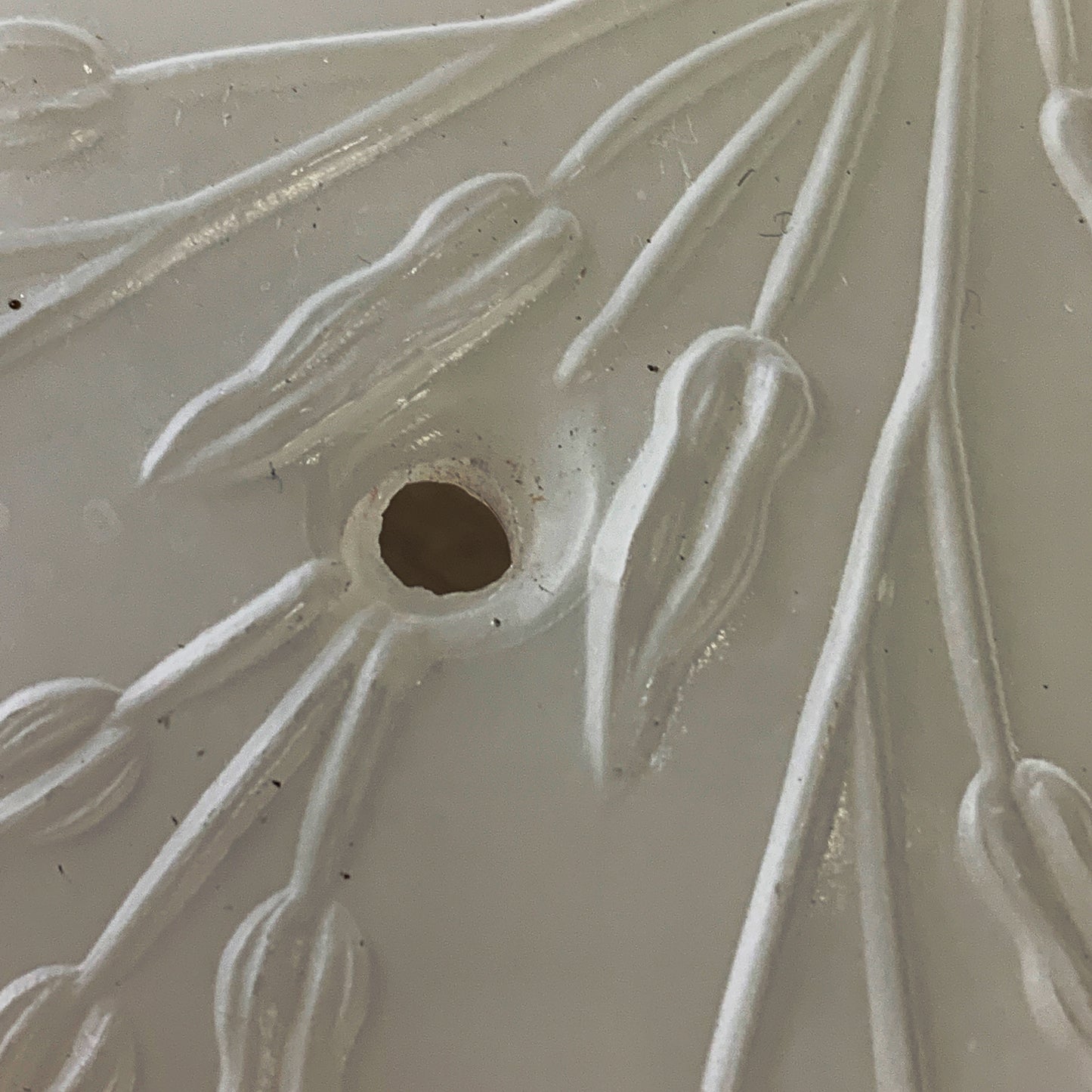 Frosted Glass 3 Hole Light Cover, Antique Lamp Shade with Raised Leaf Design