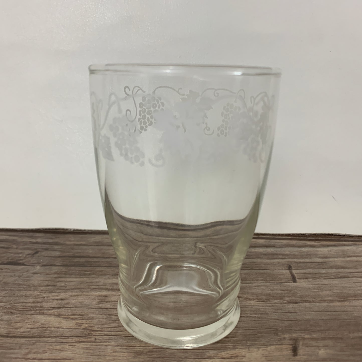 Small Vintage Juice Glasses with White Grapevine Border