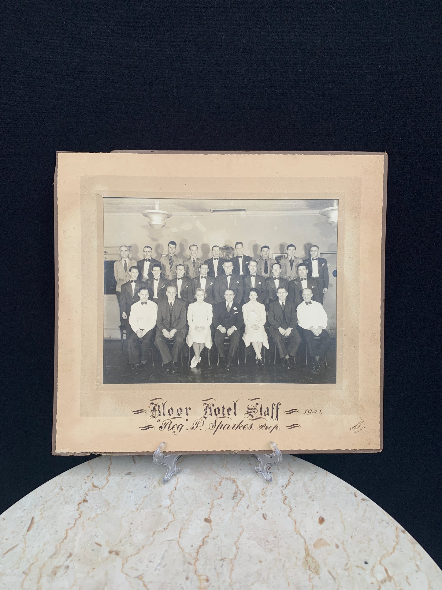 1941 Bloor Hotel Staff Vintage Photo Extra large Cabinet Card