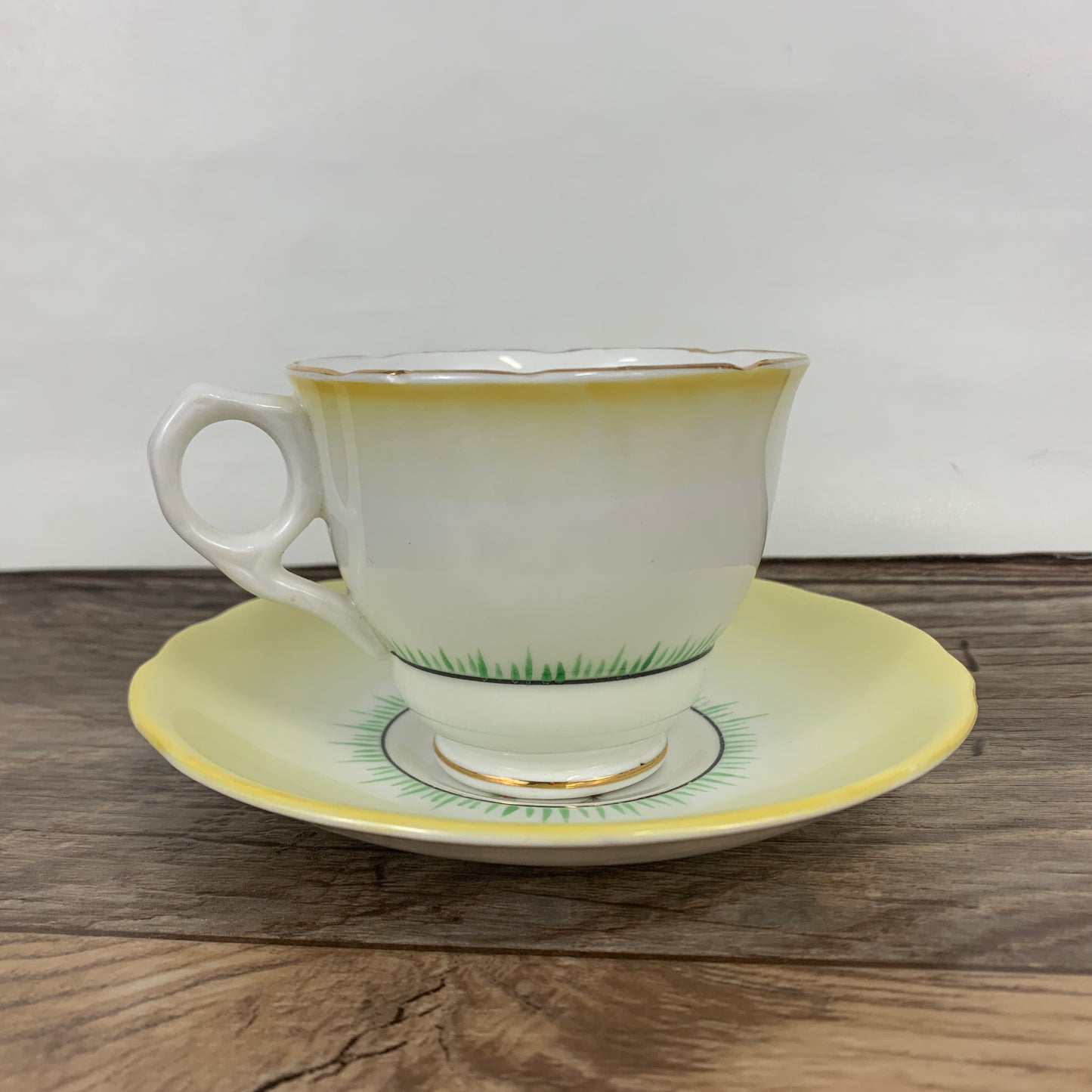Yellow and White Vintage China Teacup Royal Stafford China Avon Tea Cup