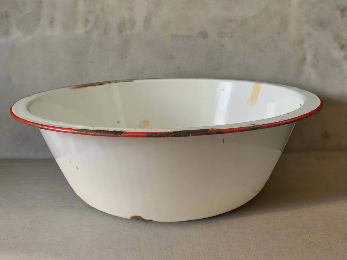 Enamel Wash Basin Vintage Farmhouse Decor