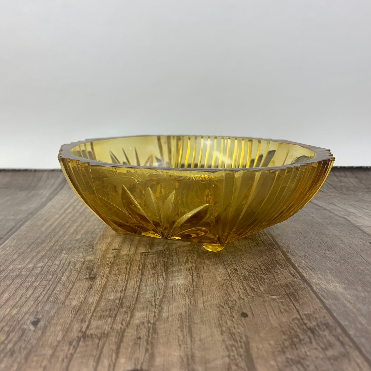 Amber Glass Bowl, Vintage Pressed Glass Serving Bowl, Vintage Home