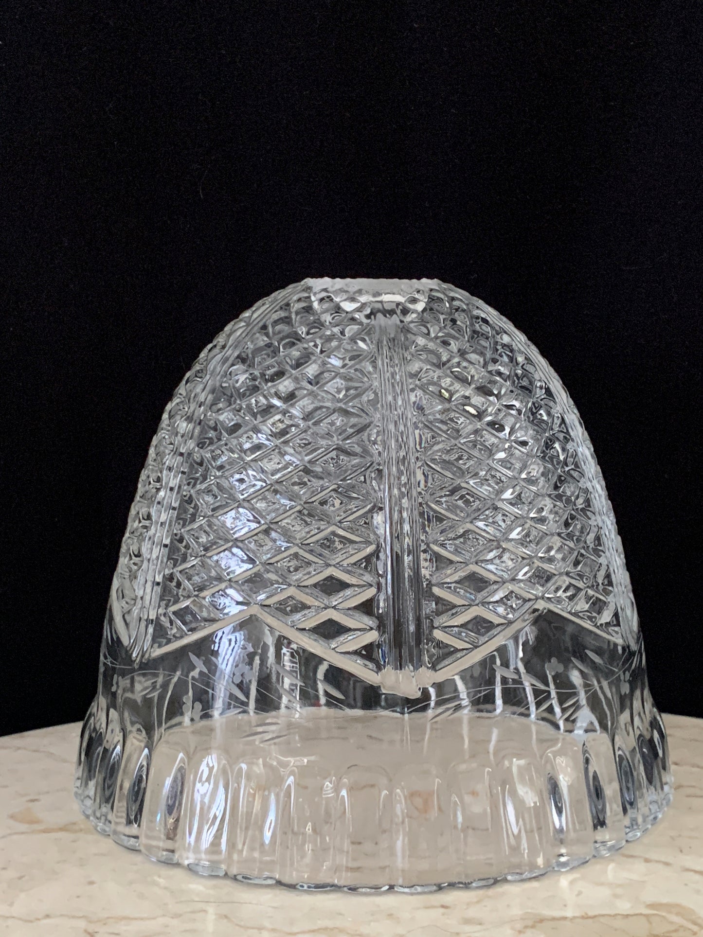 Vintage Glass Bell Shaped Lamp Shade Clear Pressed Glass Lamp Shade