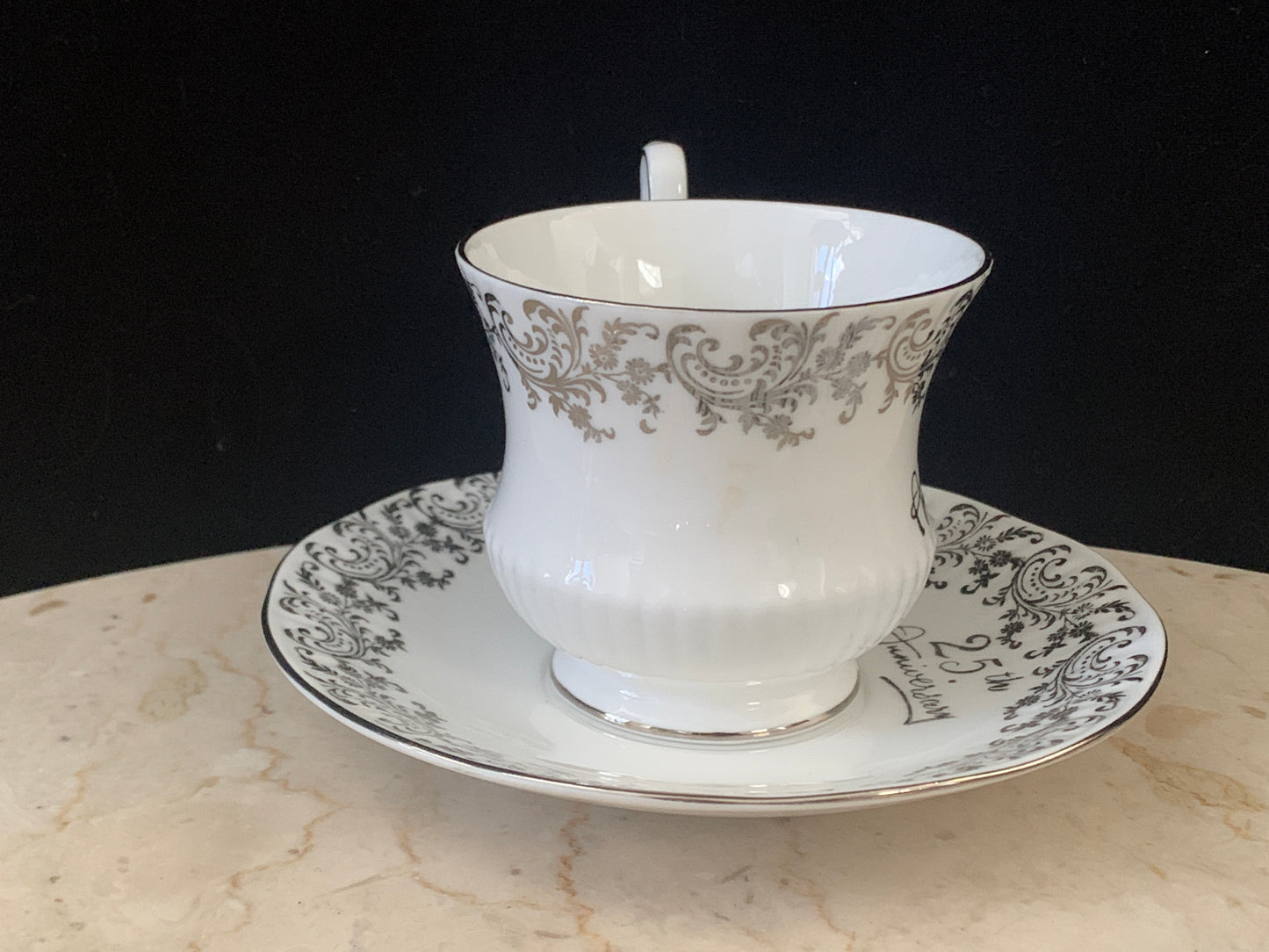 Silver Anniversary Tea Cup Queens China Vintage Teacup