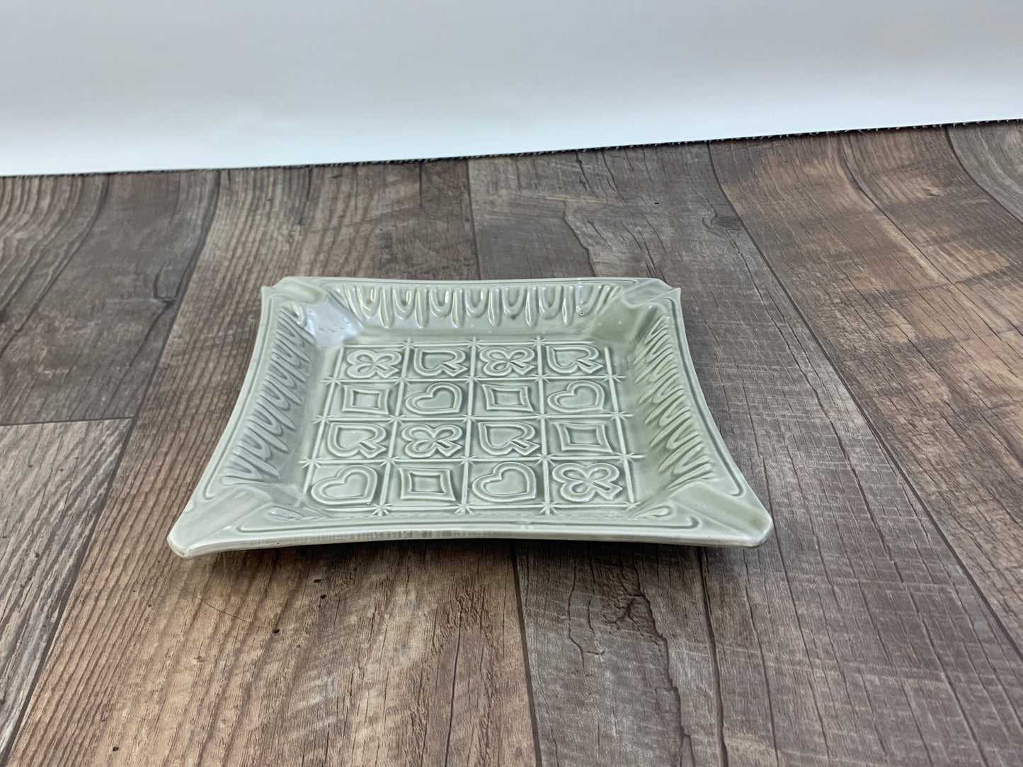 Card Night Ashtray Suits of Cards Vintage Ashtray Large Ceramic Ashtray