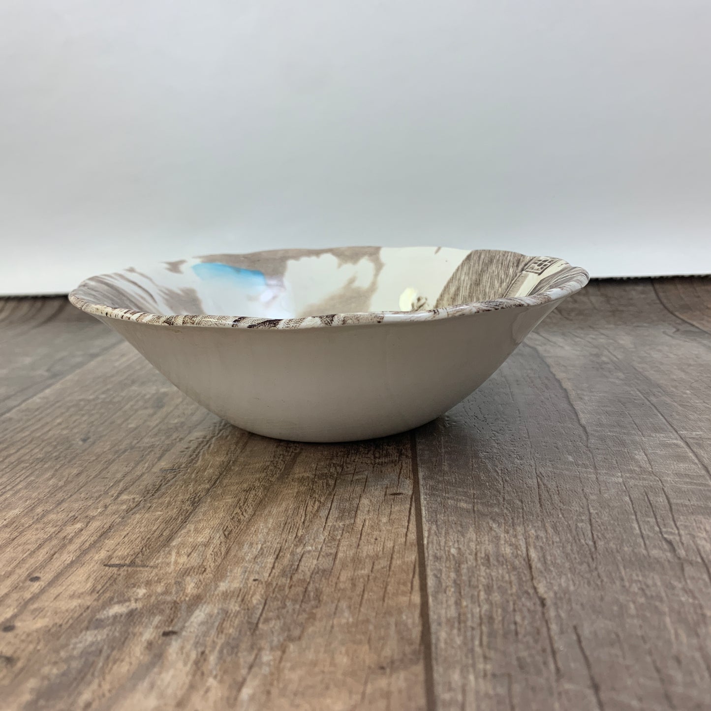 WH Grindley Transferware A Quiet Day Cereal Bowl Vintage Farmhouse Transferware