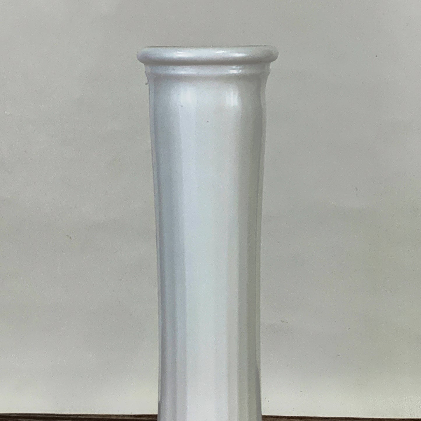 Tall White Milk Glass Bud Vase with Ribbed Pattern by Hoosier Glass