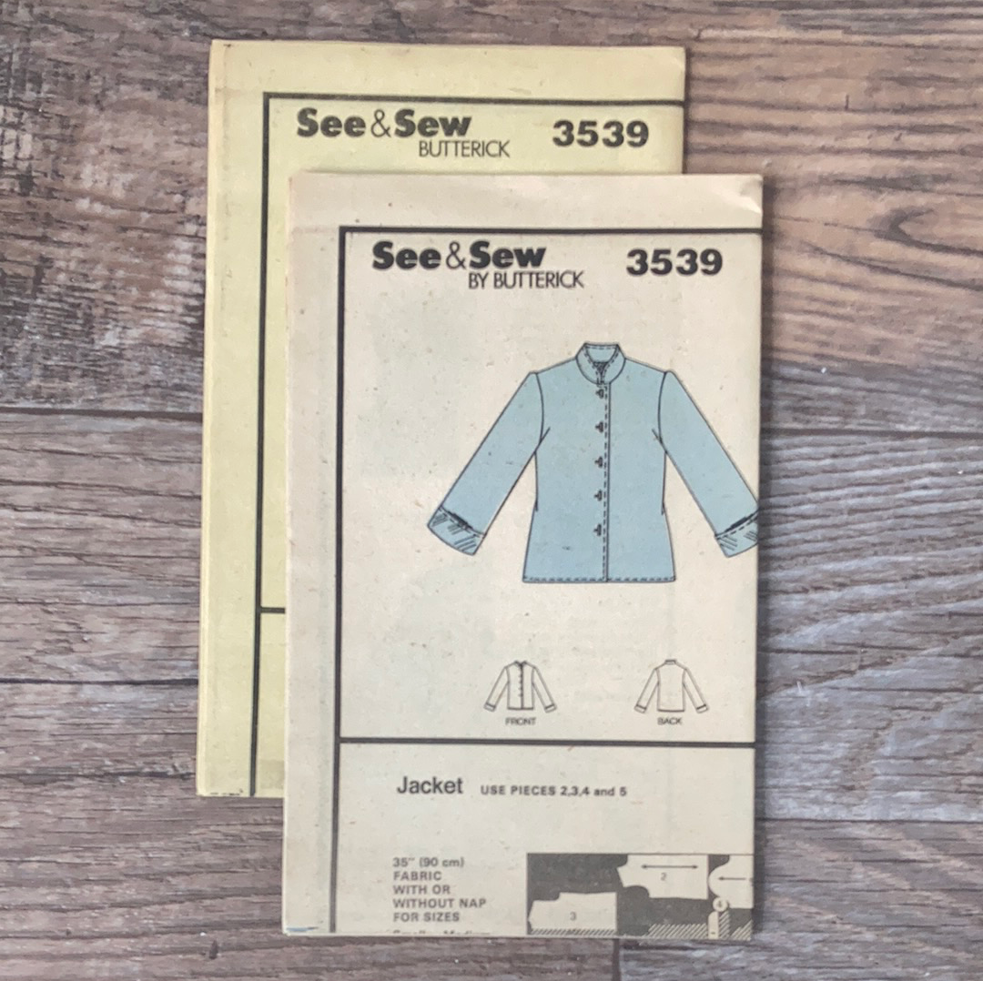 Ladies Lined Jacket Sewing Pattern Size M Butterick See and Sew 3539