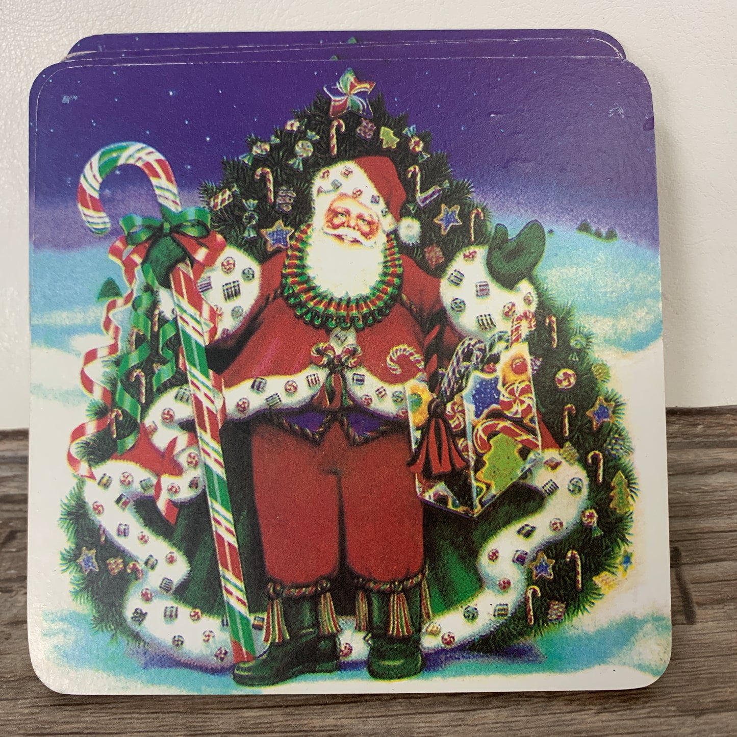 Santa Coasters with Cork Backing set of 4