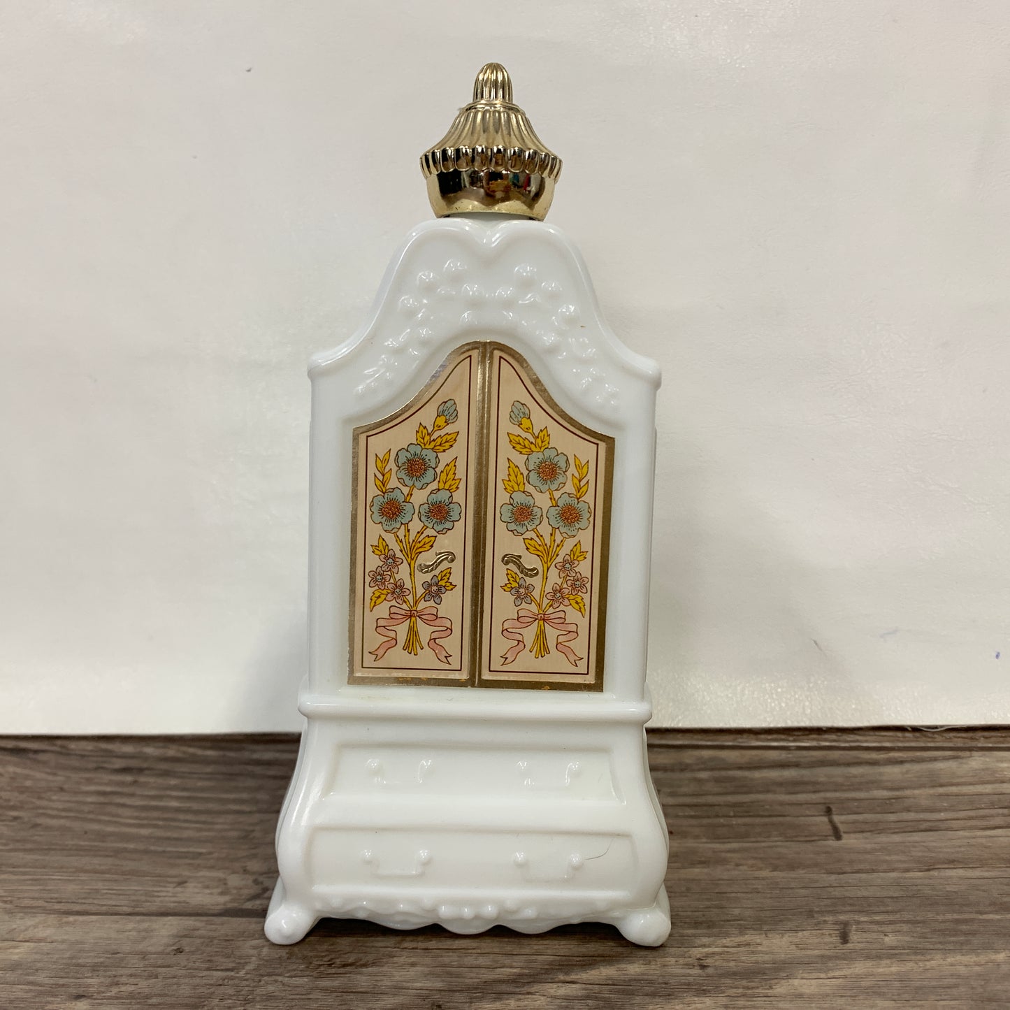 Vintage Avon Perfume Bottle Milk Glass Wardrobe Shaped Bottle