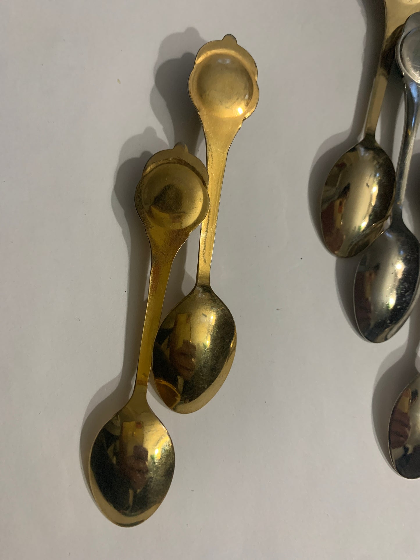 Set of 5 Spoons Mini Spoons w Gemstone Vintage Collector Spoons