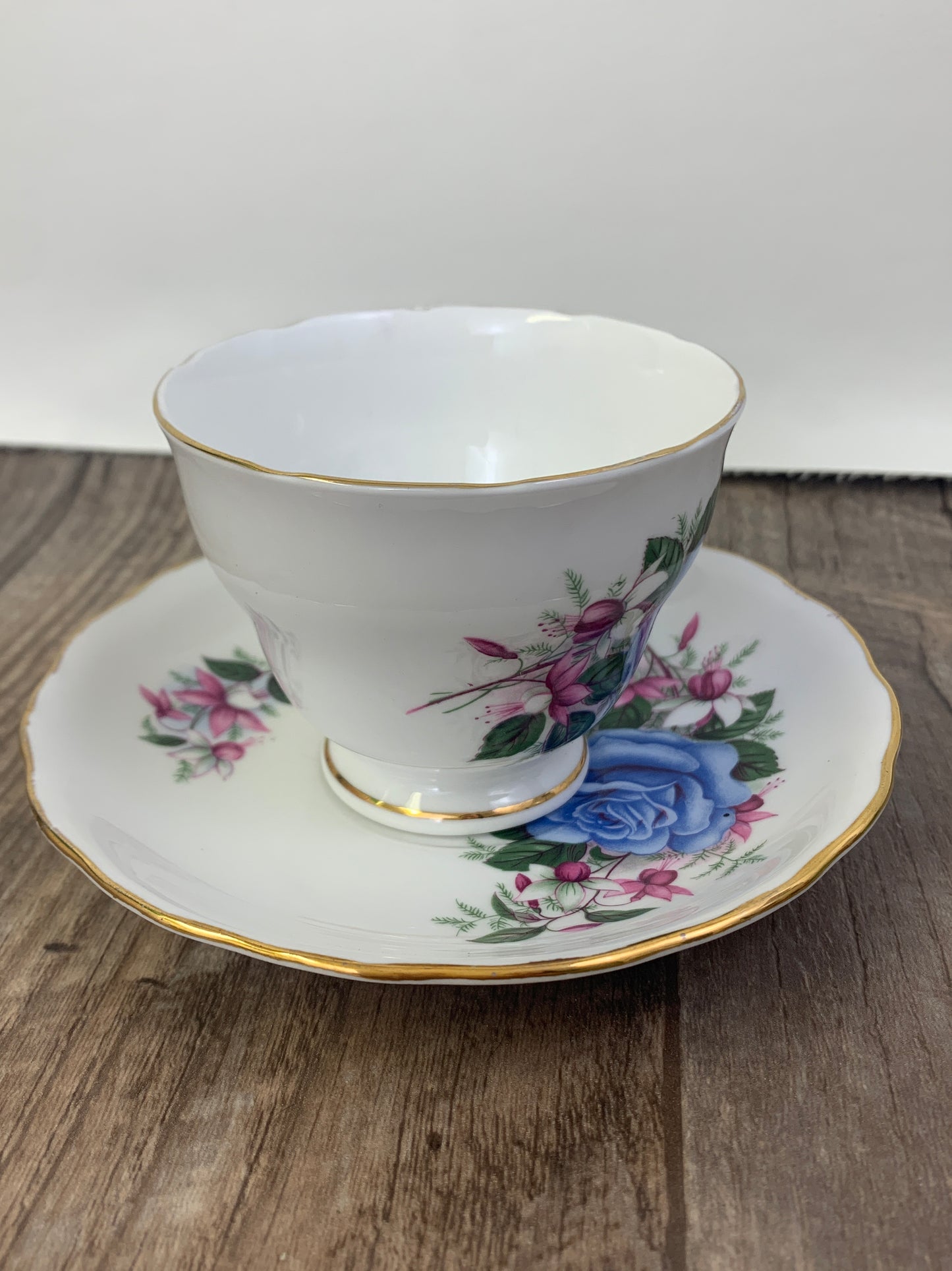 Vintage Teacup with Blue Roses Vintage Royal Vale English Tea Cup Vintage Gifts