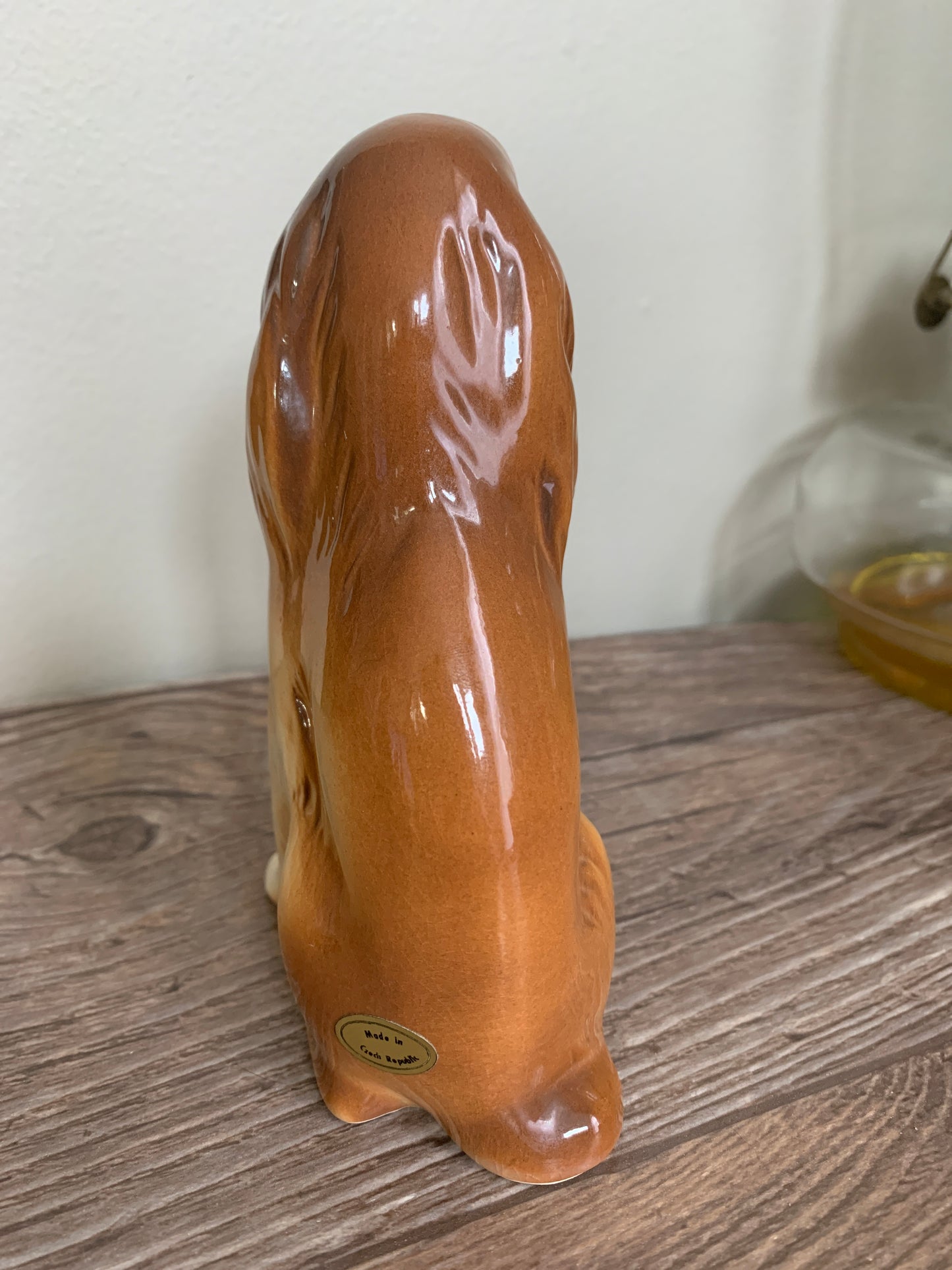 Vintage Dog Porcelain Figurine Royal Dux Sitting Spaniel Hound Dog Lovers Gift