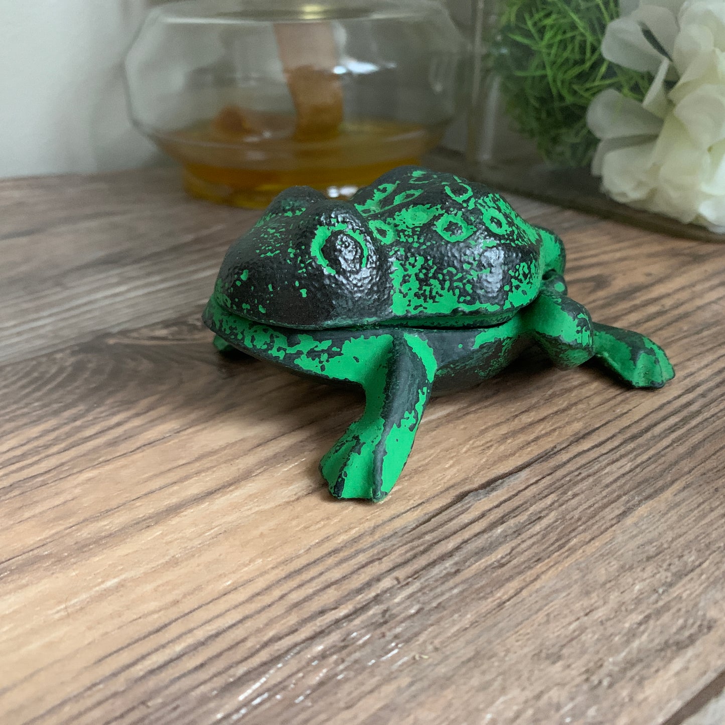 Cast Metal Frog Trinket Box Frog