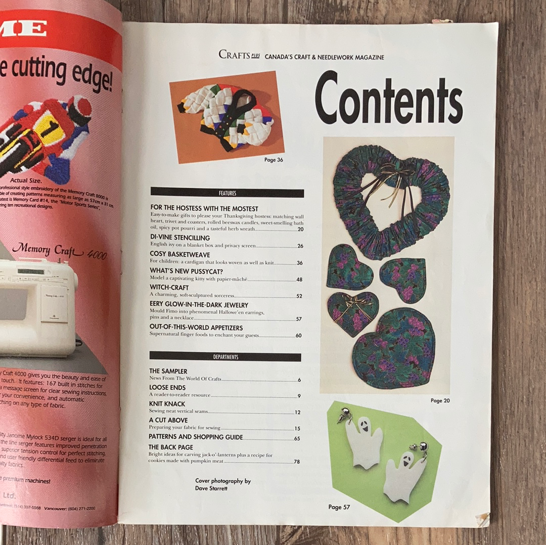 Crafts Plus October 1993 edition Canadas Craft and Needlework Magazine