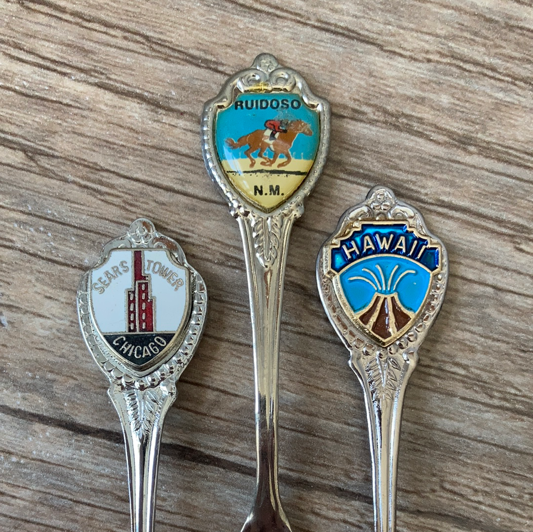 23 USA Vintage Collectible Souvenir Spoons Instant Collection