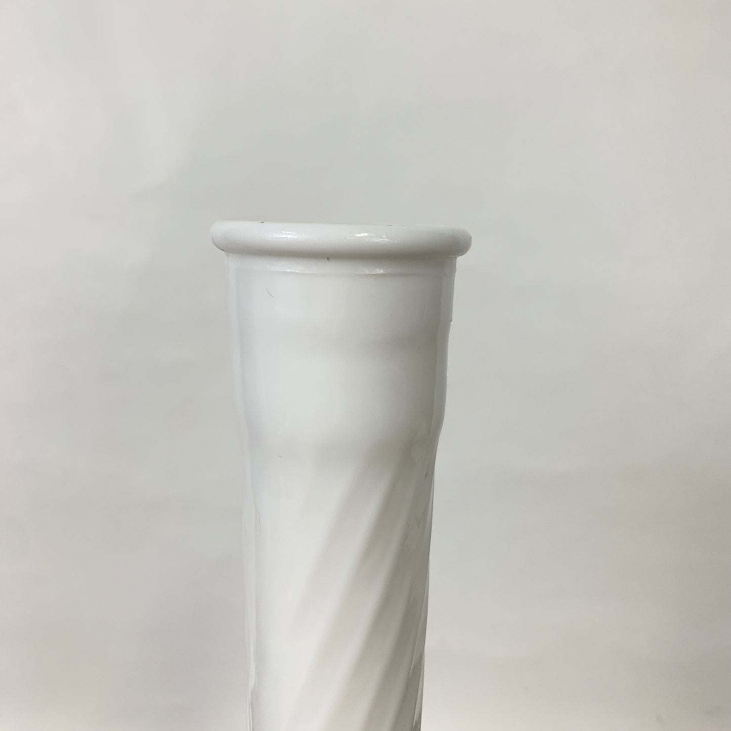 Milk Glass Bud Vase with Swirl Pattern