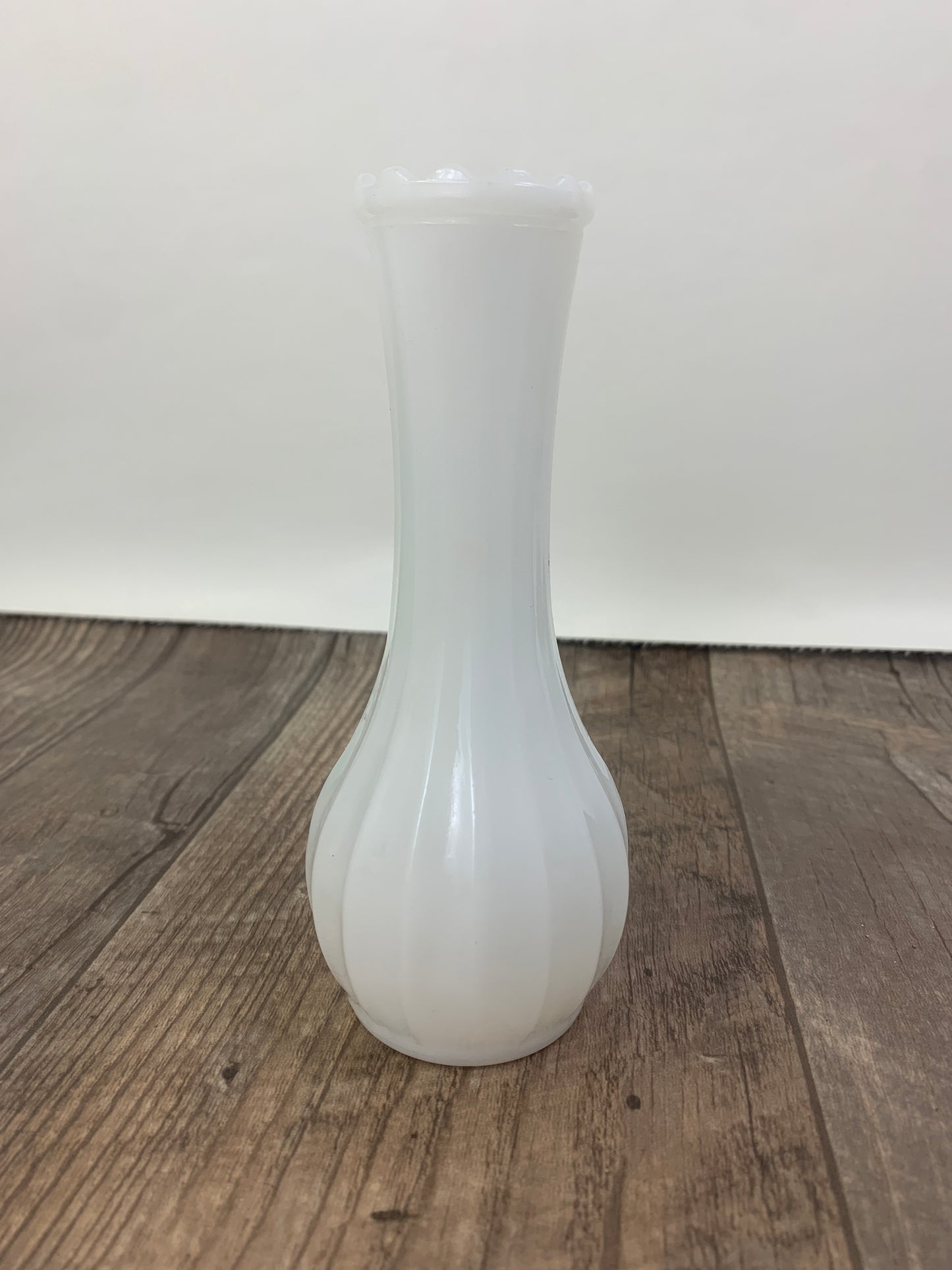 Small Ribbed Milk Glass Bud Vase Vintage Farmhouse Milk Glass Vase