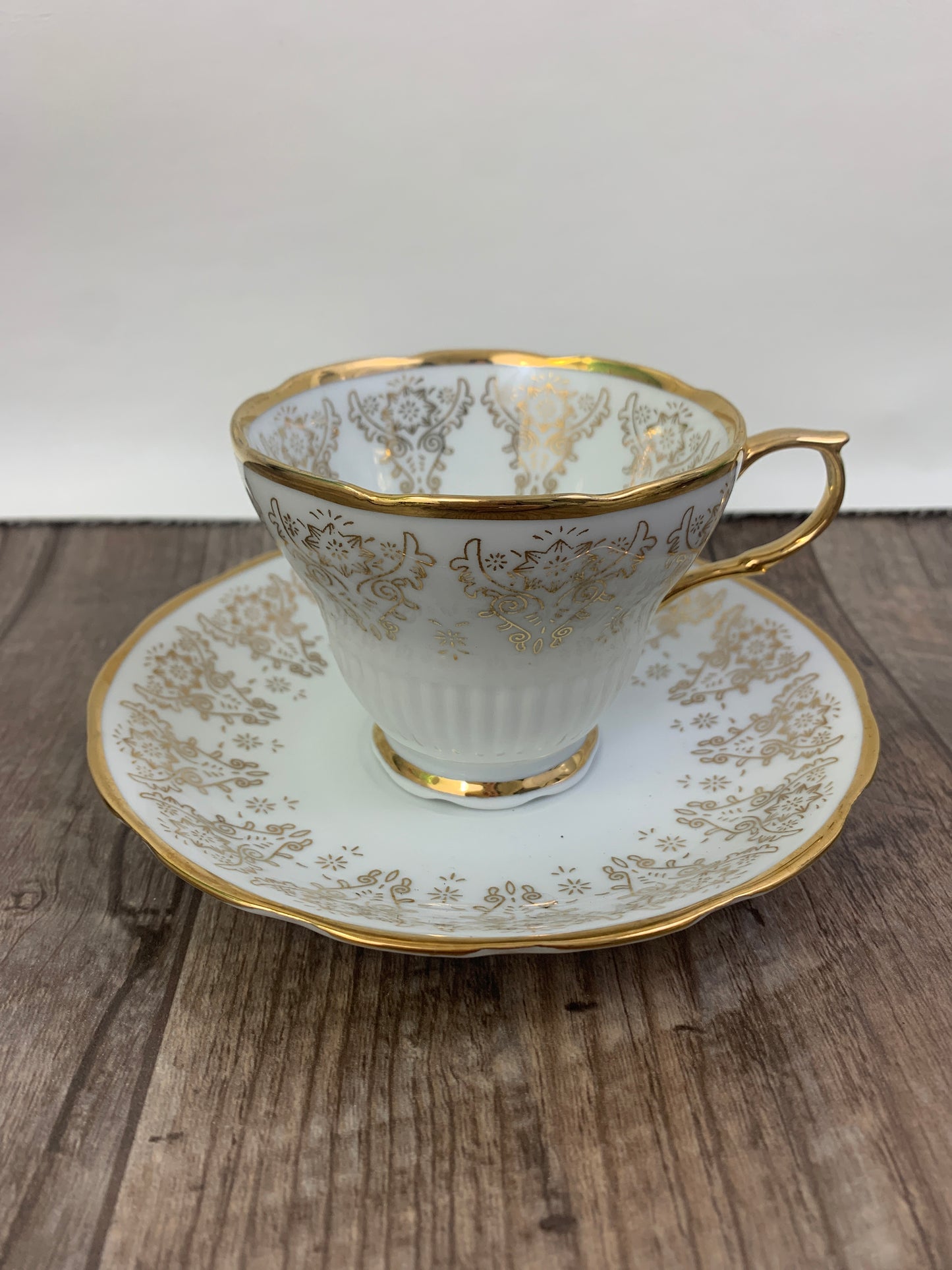 White and Gold Made in China Vintage Tea Cup