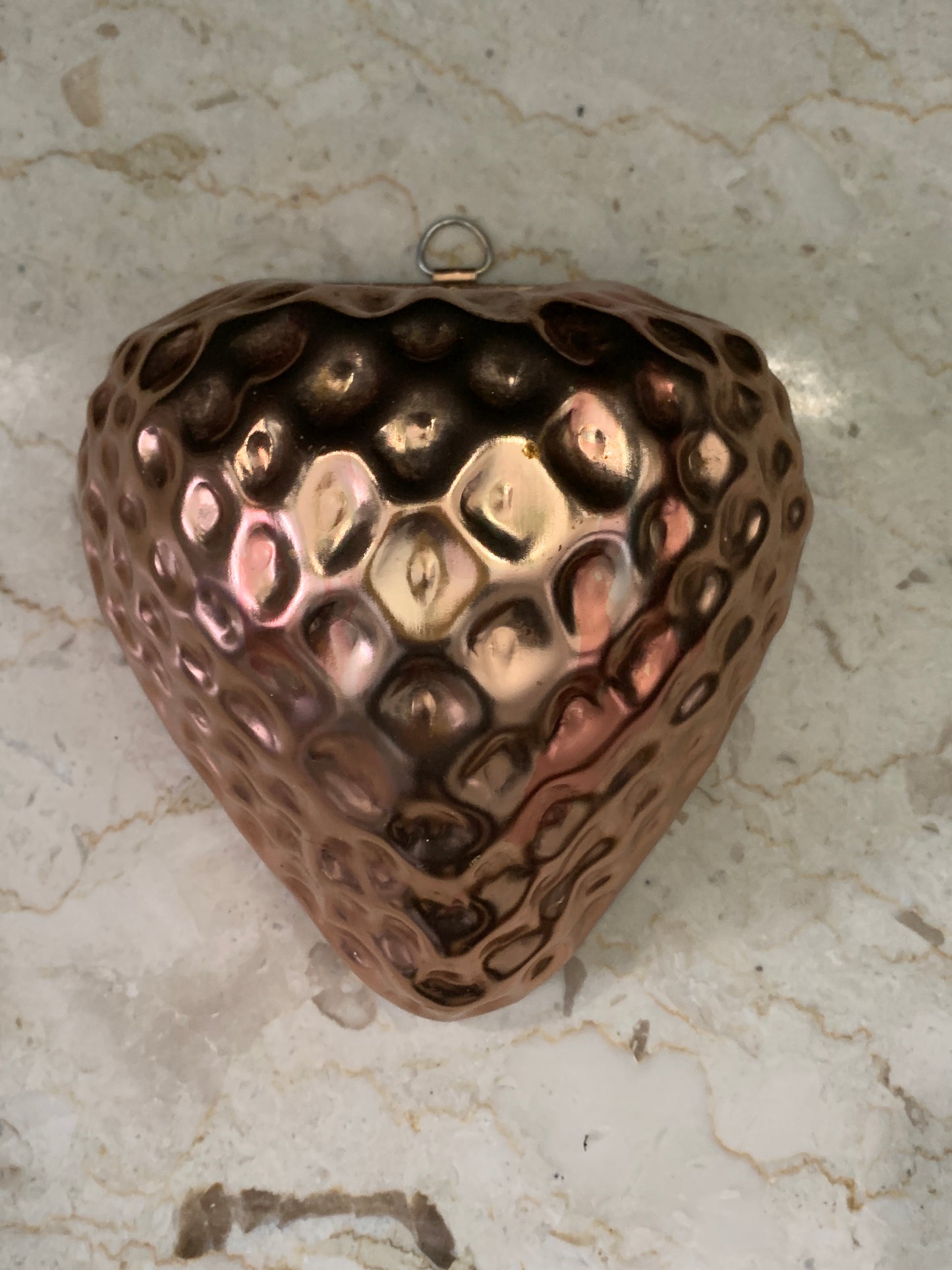 Vintage Copper Jelly Mould Made in the USA Strawberry Shaped Jelly Mold
