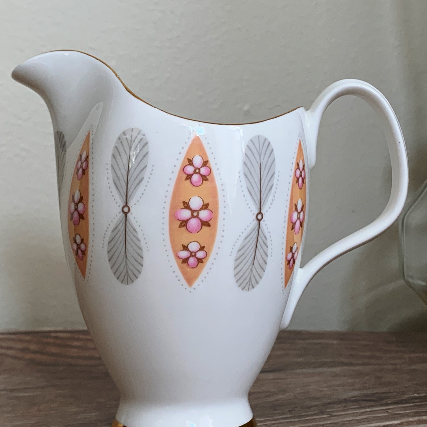 Royal Albert Safari Pattern Cream and Sugar Bowl 1950s Vintage China