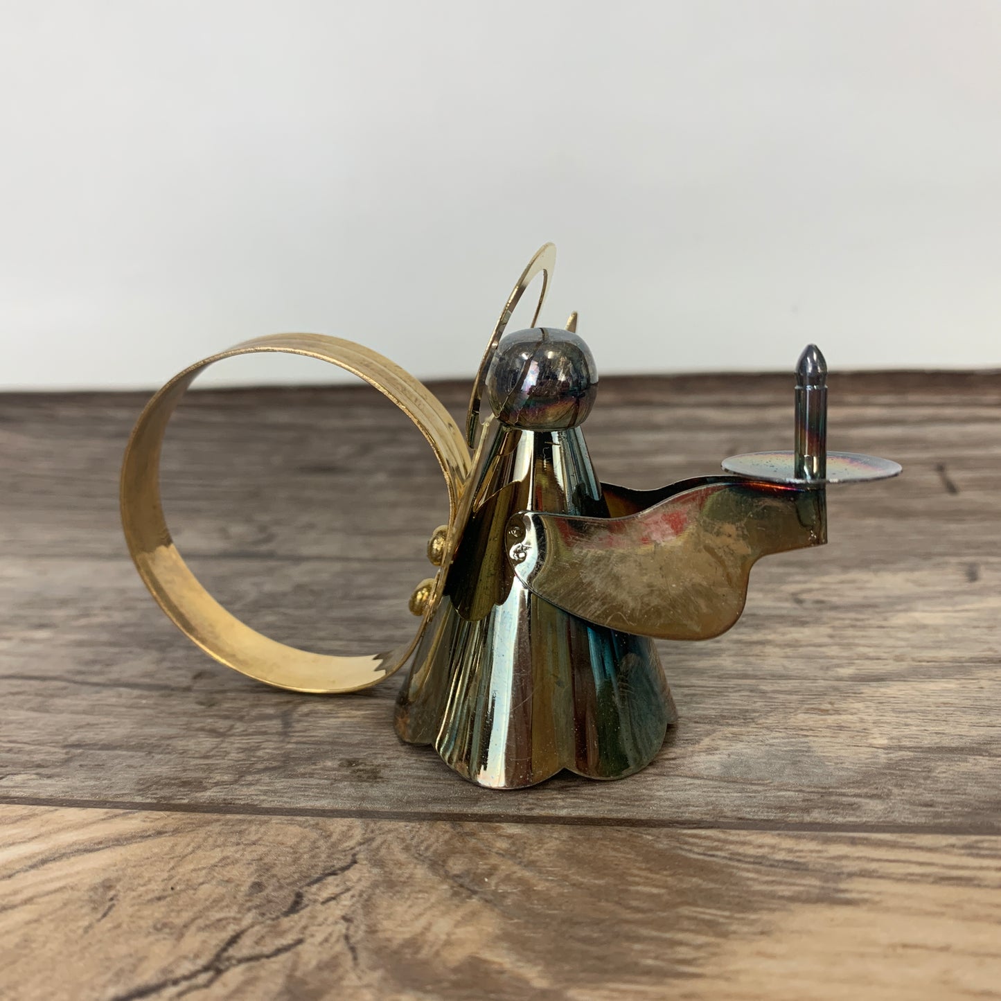 Silver and Gold Angel Napkin Rings. Set of 4 Musical Angel Napkin Rings