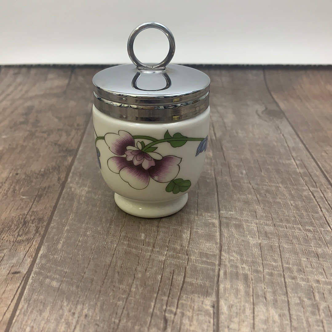Royal Worcester Egg Coddler with Purple Flowers