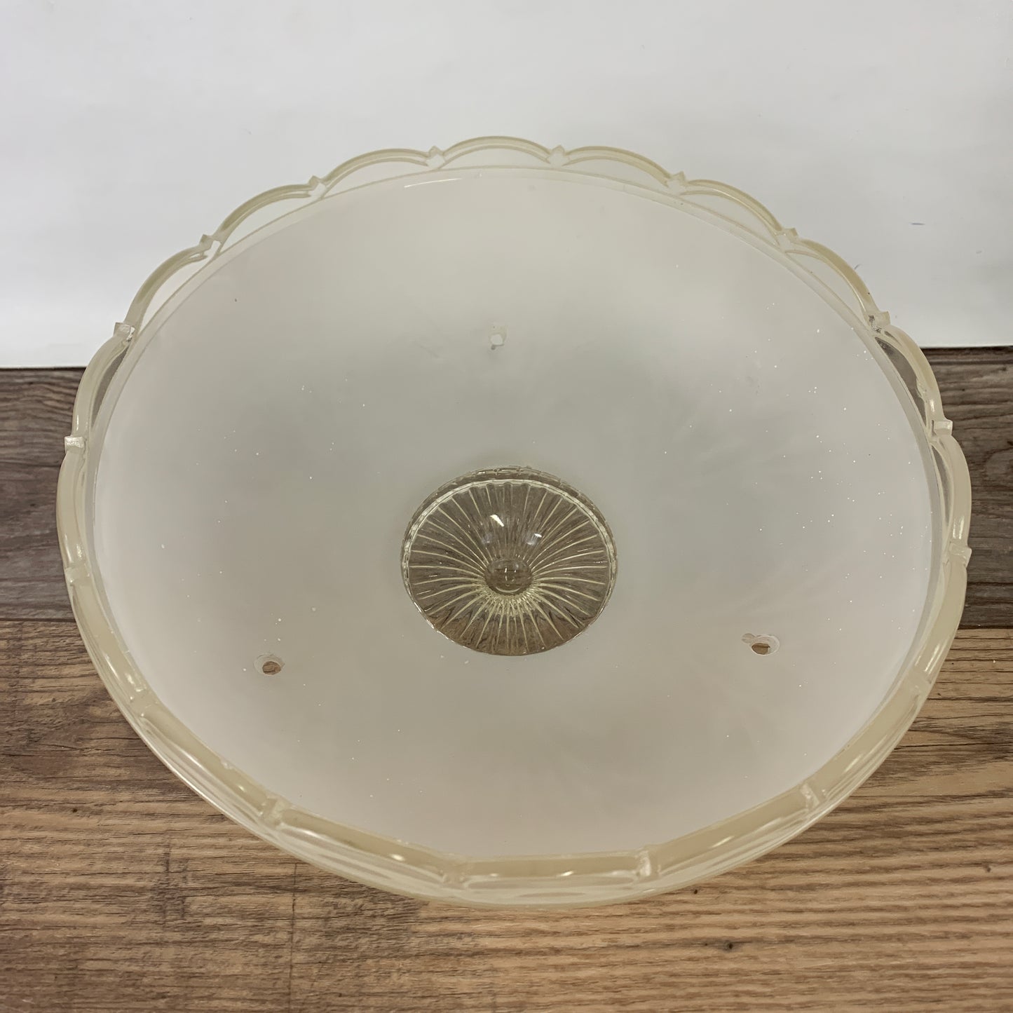 Frosted Glass 3 Hole Light Cover, Antique Lamp Shade with Raised Leaf Design