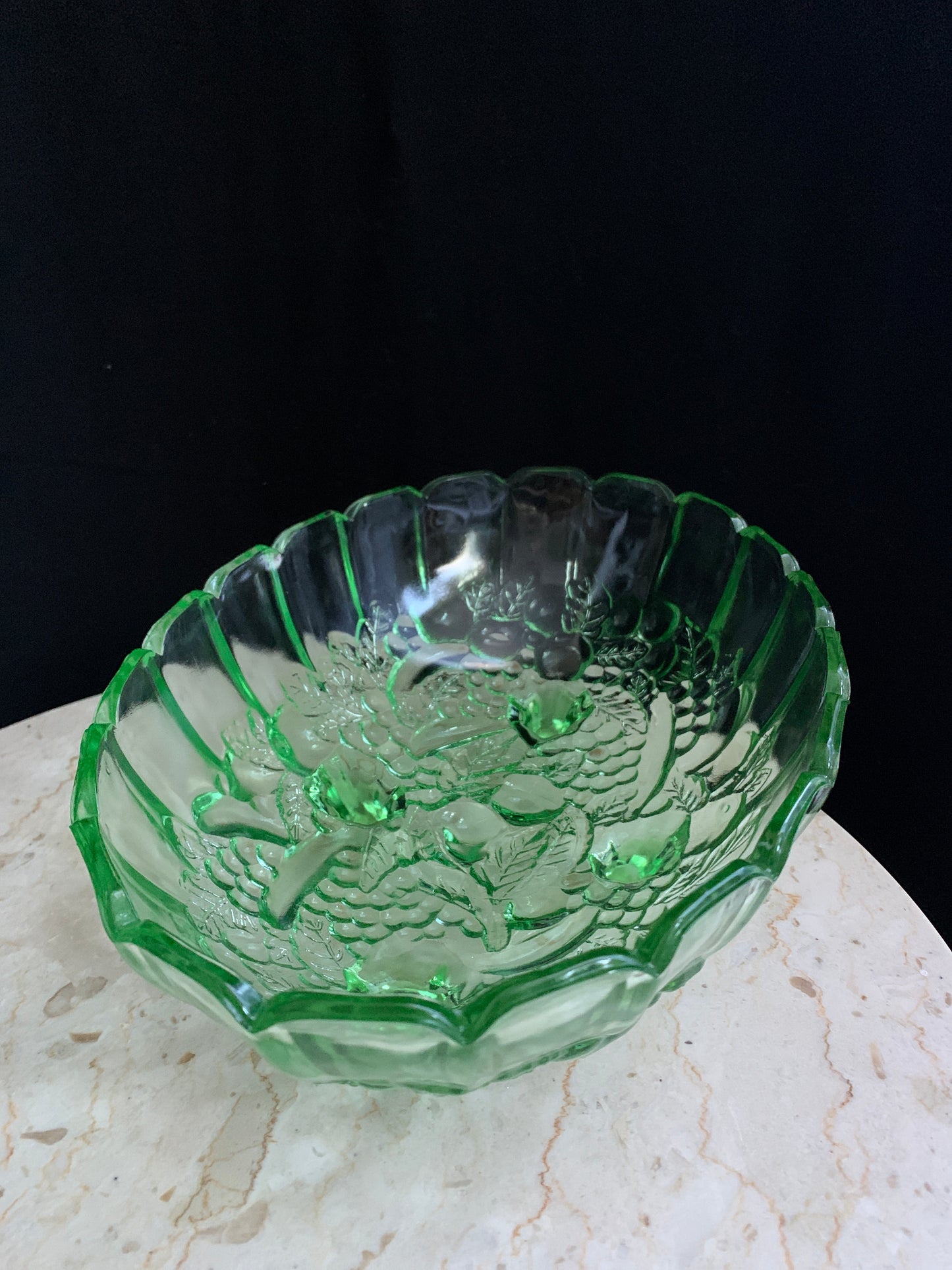 Indiana Glass Vintage Green Fruit Bowl