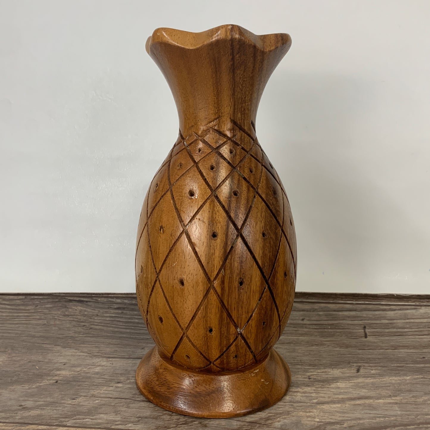 Vintage Monkey Pod Wood Carved Pineapple