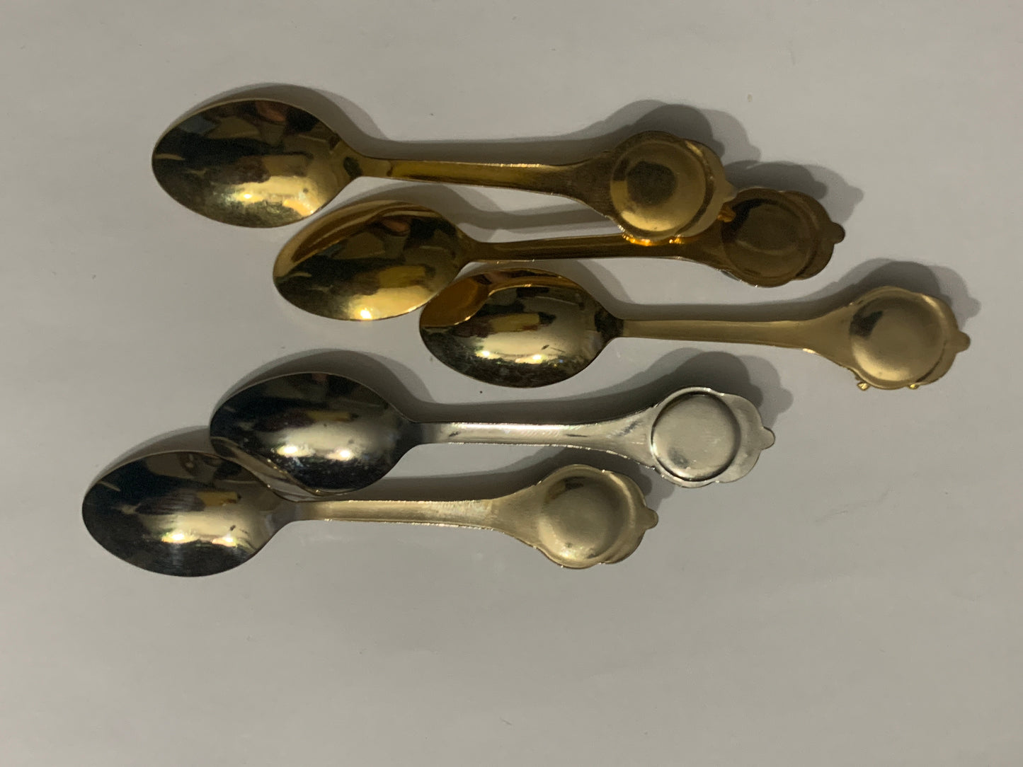 Set of 5 Spoons Mini Spoons w Gemstone Vintage Collector Spoons