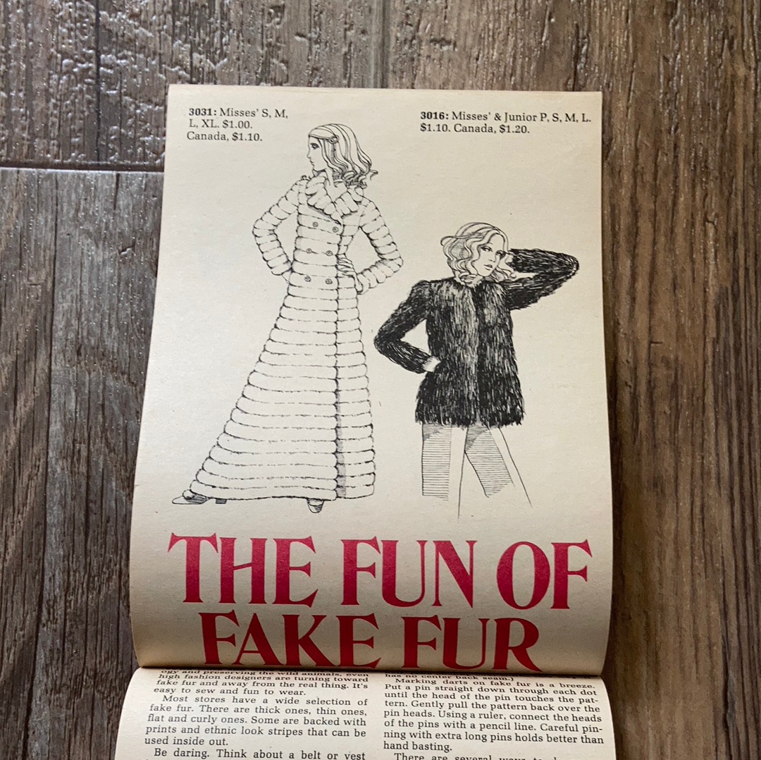 Vintage 1970s Fashion Inserts for Vogue Patterns Simplicity and McCalls sewing patterns