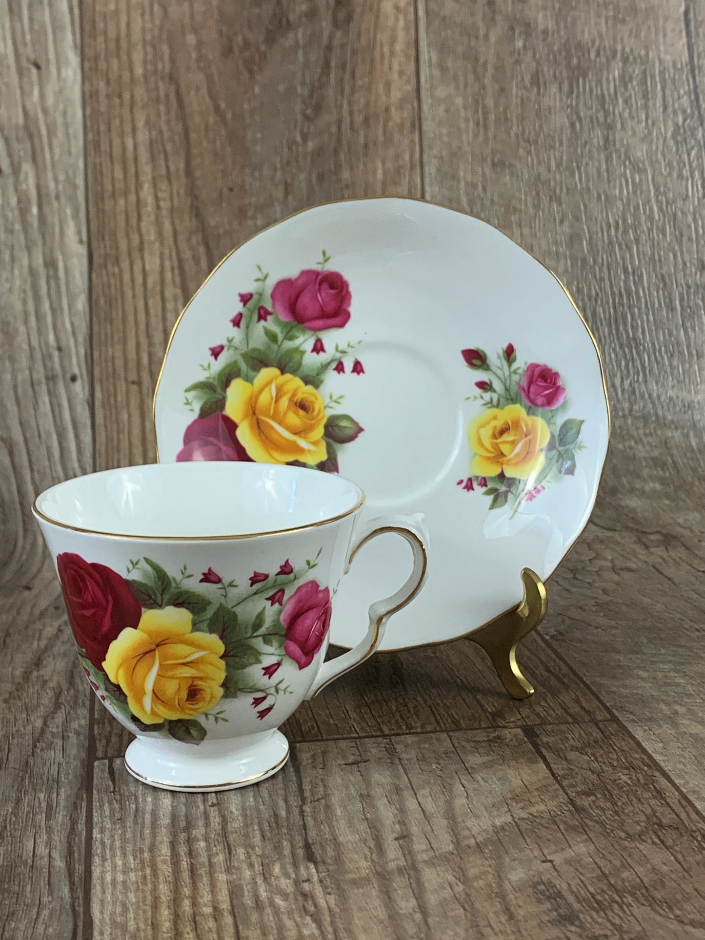 Red and Yellow Rose Teacup Vintage Tea Cup Vintage Gifts