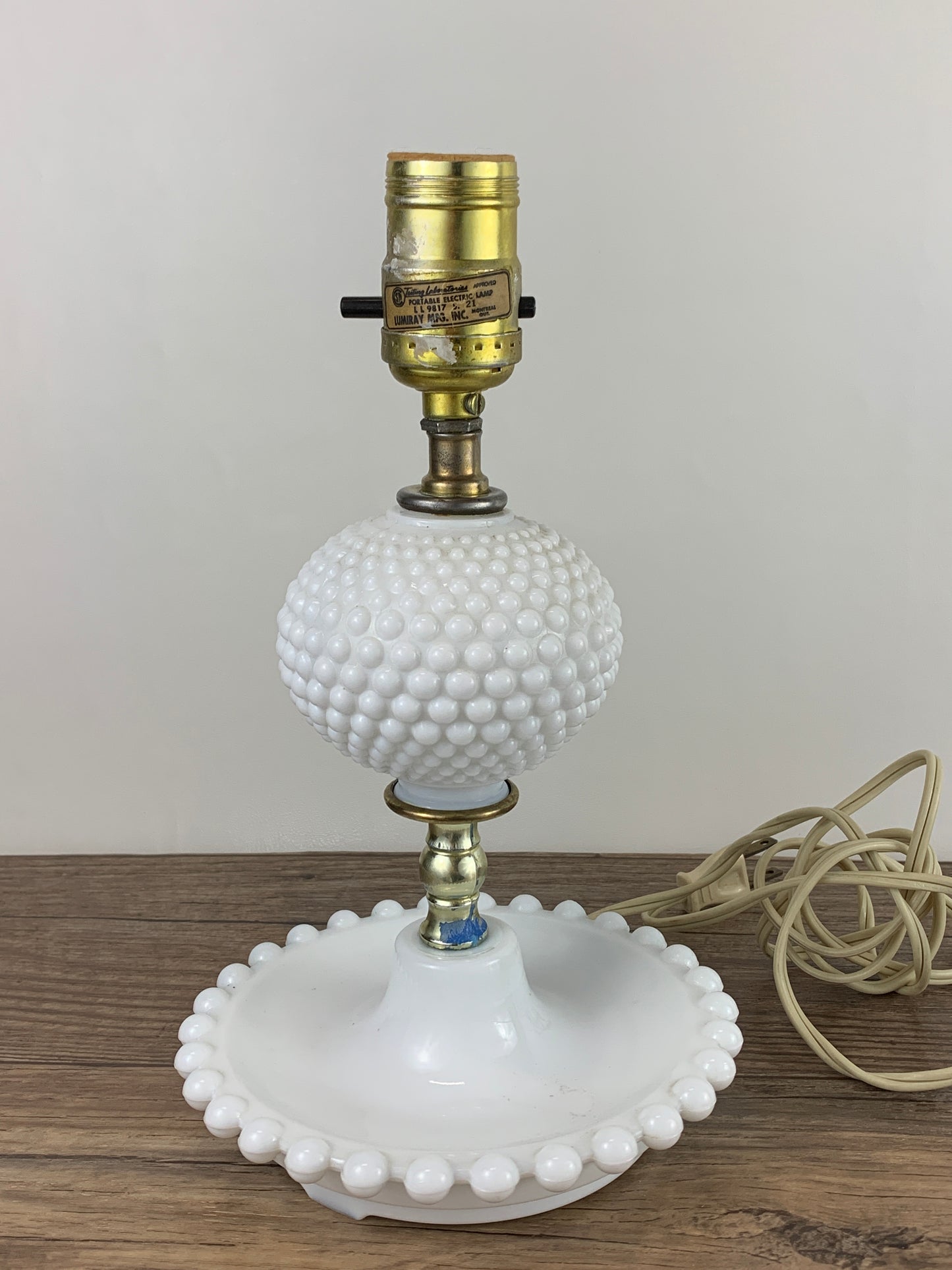 Vintage Milk Glass Table Lamp Hobnail Milk Glass Vintage Home Decor