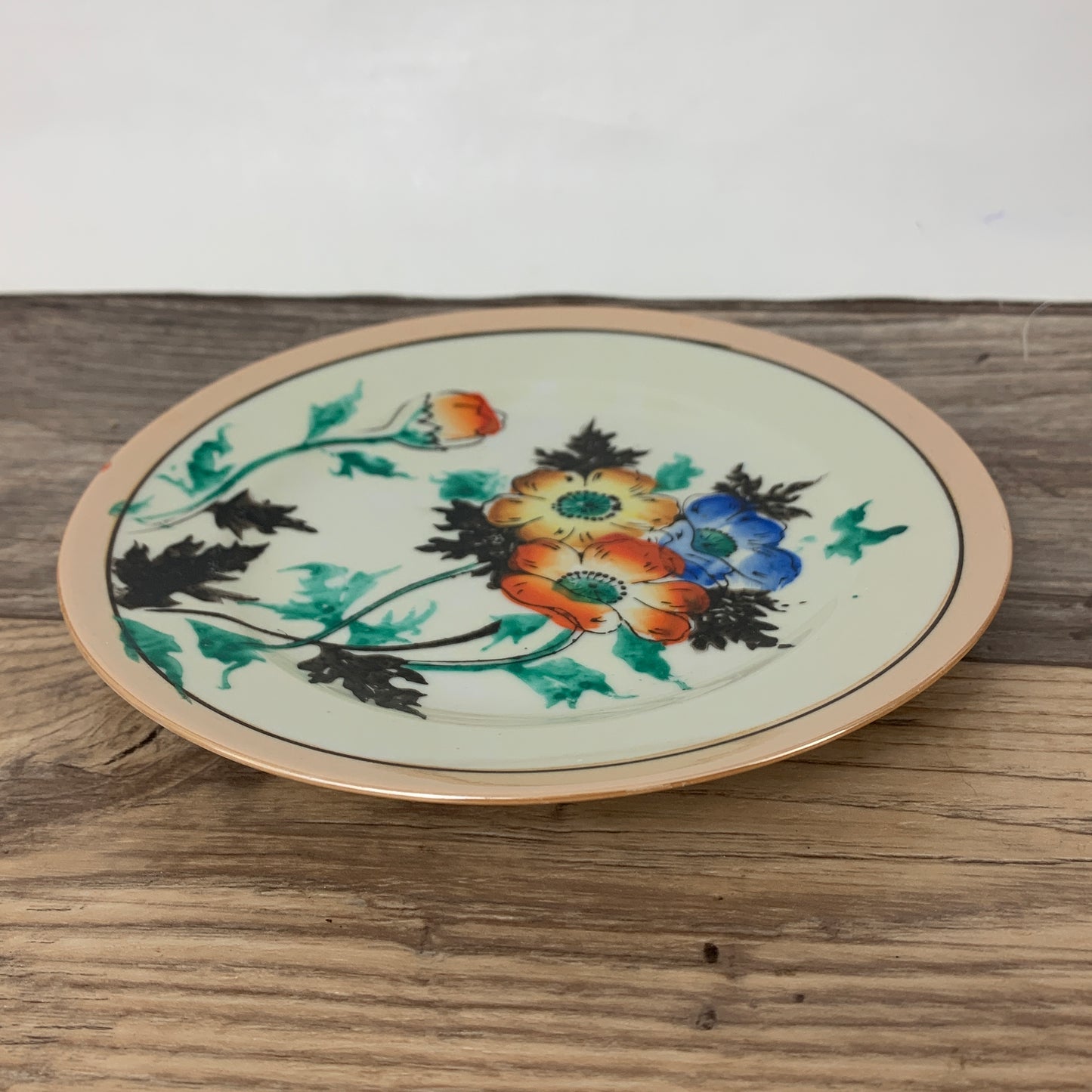 Japan Lusterware Bread Plates with Floral Pattern, Set of 4