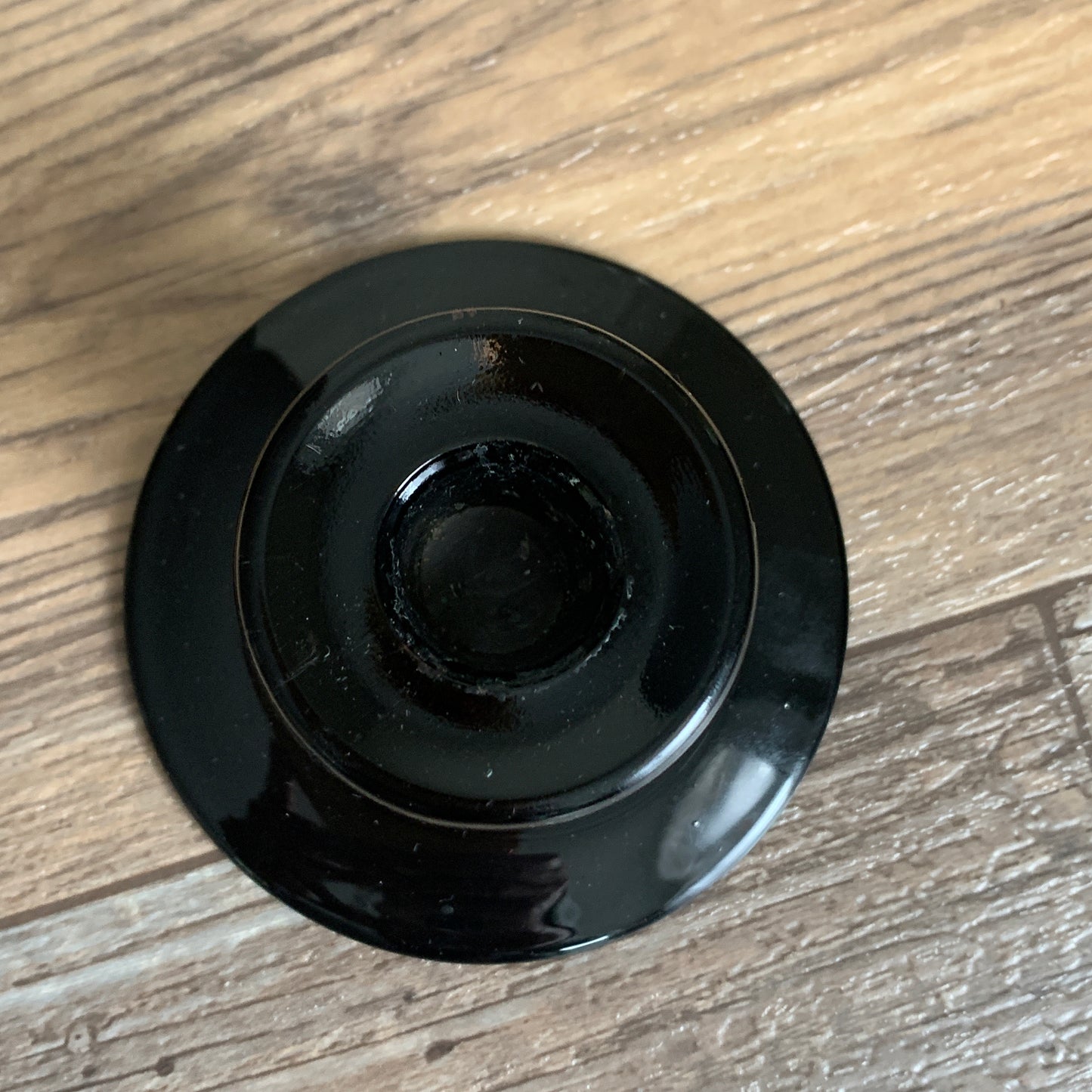 Black Milk Glass Candlestick Holders, Pair of Black Glass Candle Holders