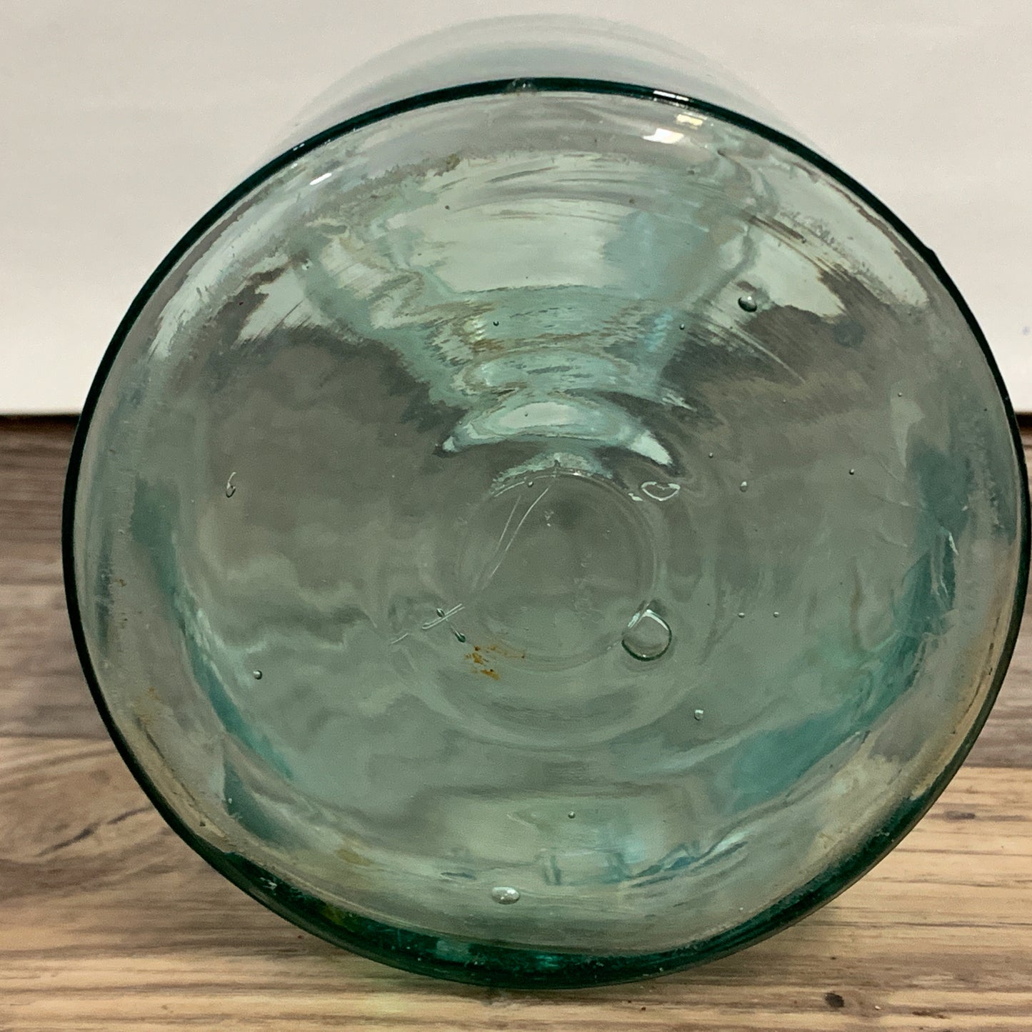 Extra Large Green Tint Crown Canning Jar. Vintage Farm House Kitchen Storage, Antique Canning Jar