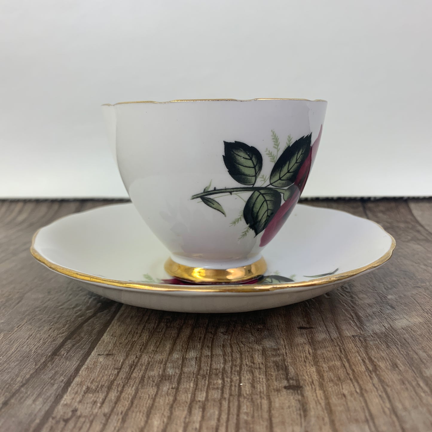 Vintage Teacup with Red Roses, Colclough English China Tea Cup